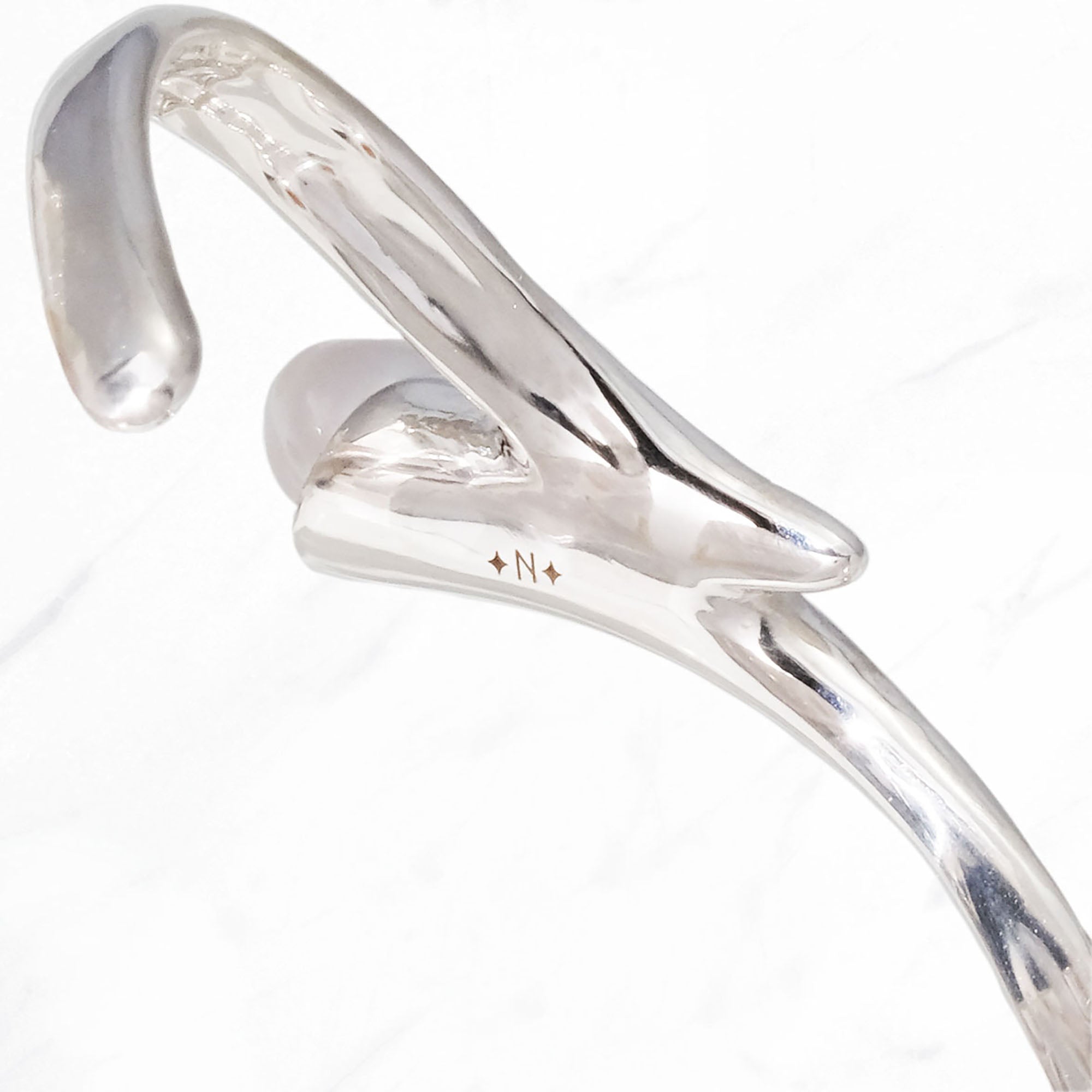 SILVER Calla Echo Pearl Bangle