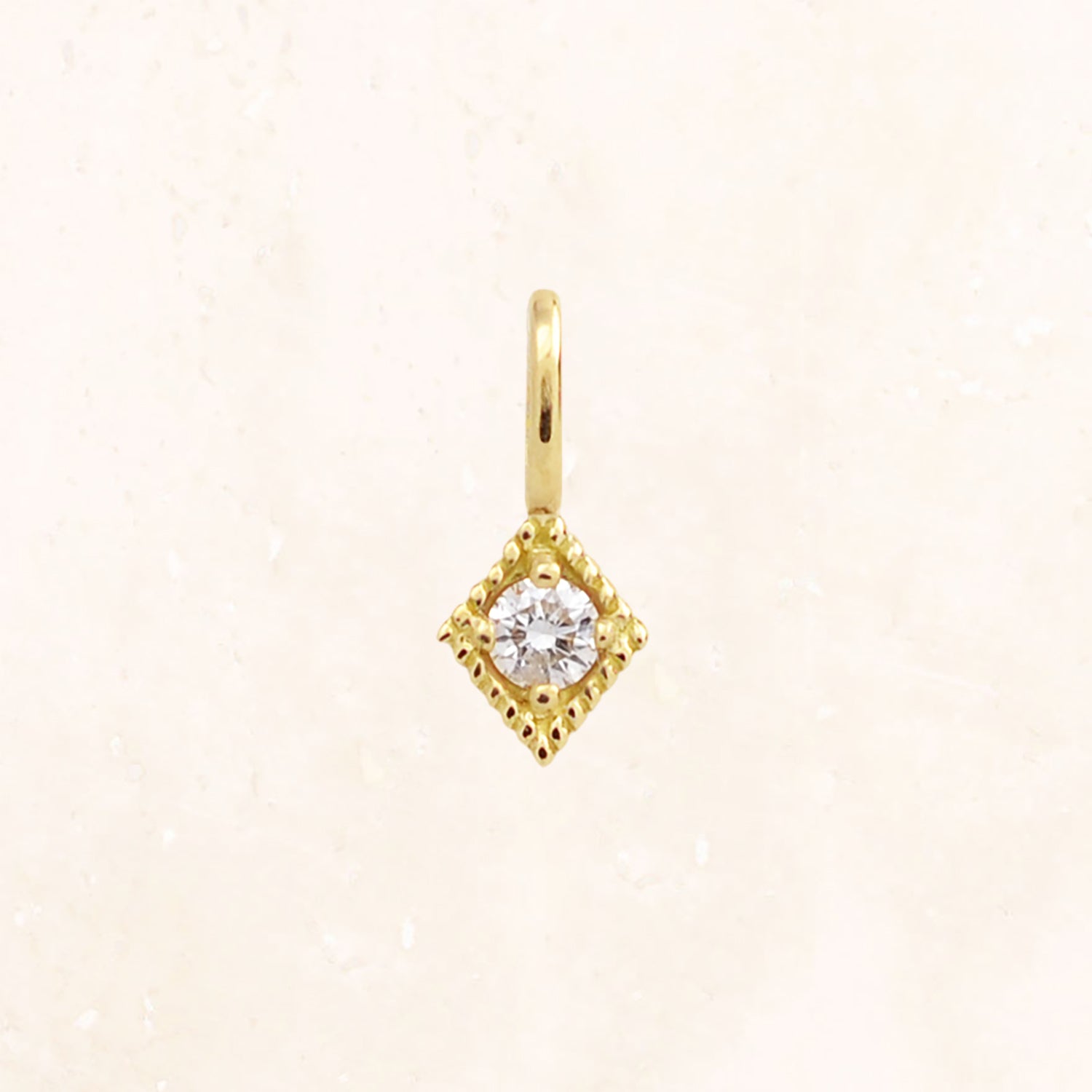 18K Gold Birthstone Charm (Diamond)
