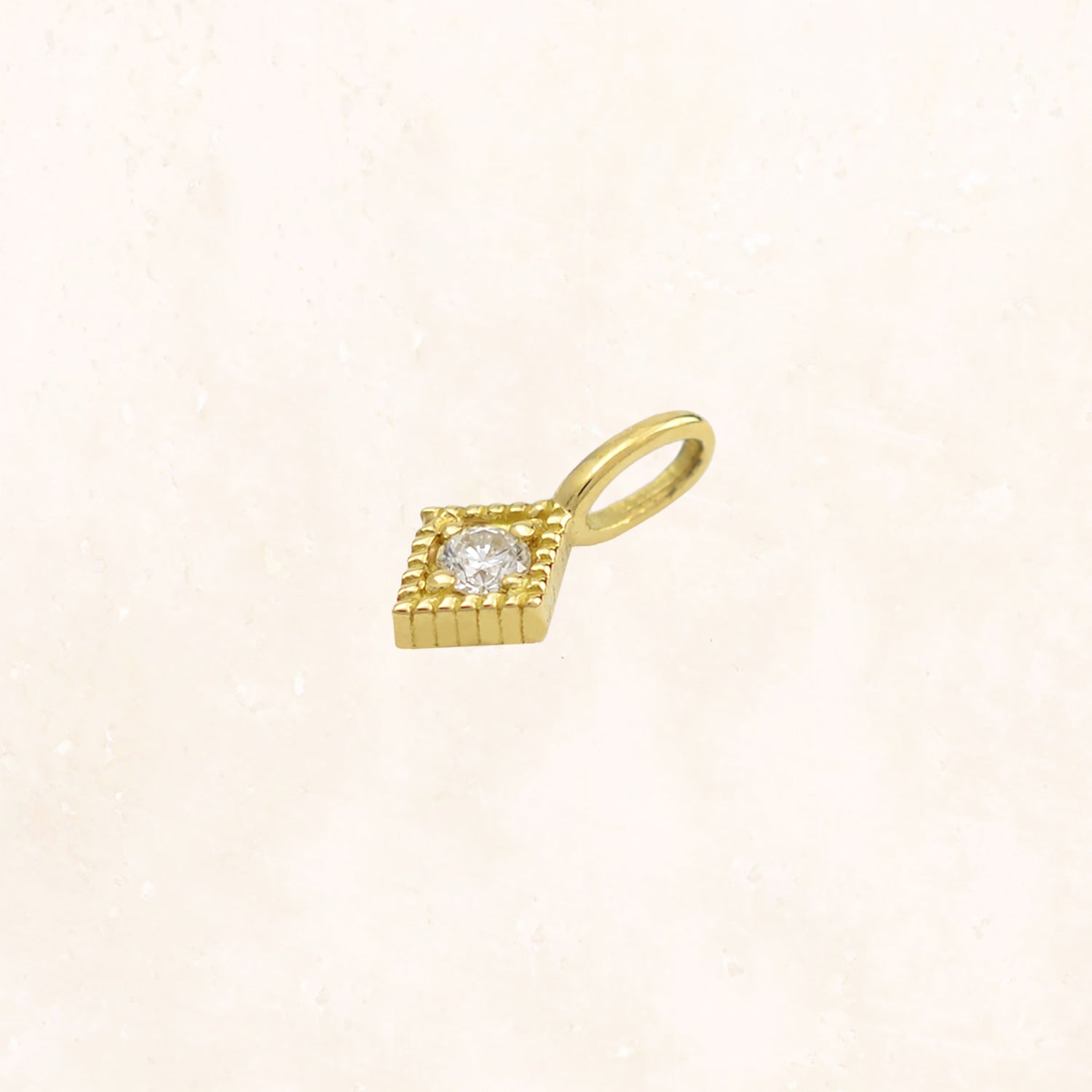 18K Gold Birthstone Charm (Diamond)