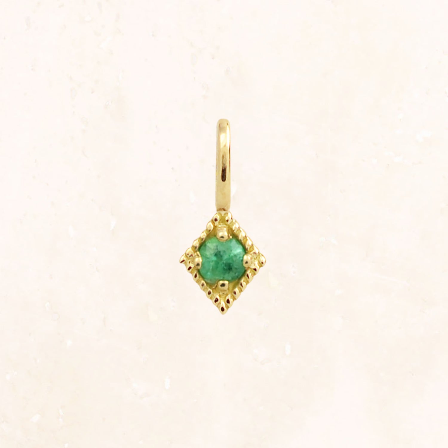 18K Gold Birthstone Charm (Emerald)