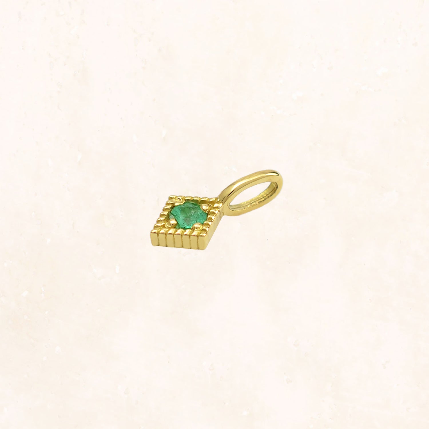 18K Gold Birthstone Charm (Emerald)