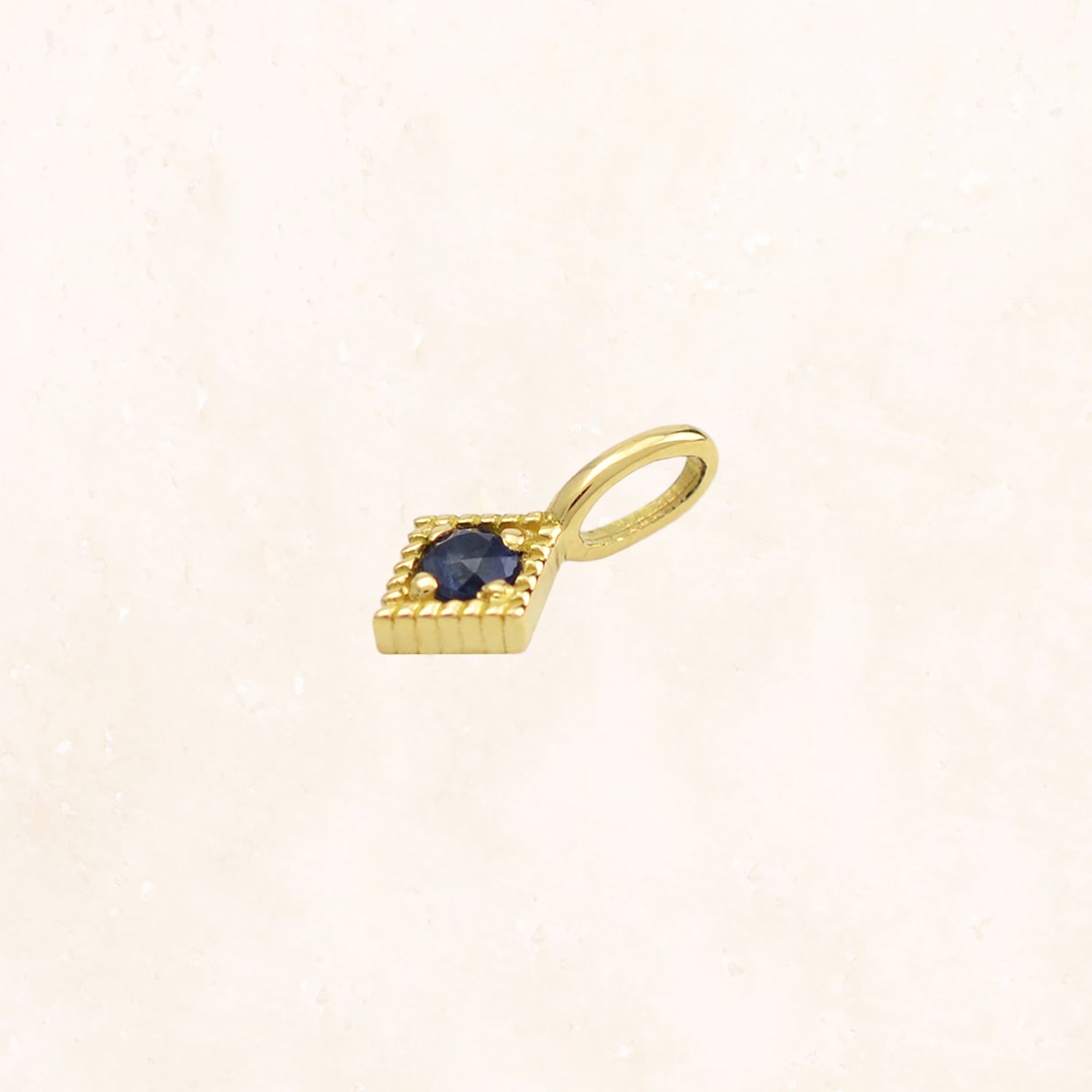 18K Gold Birthstone Charm (Blue Sapphire)