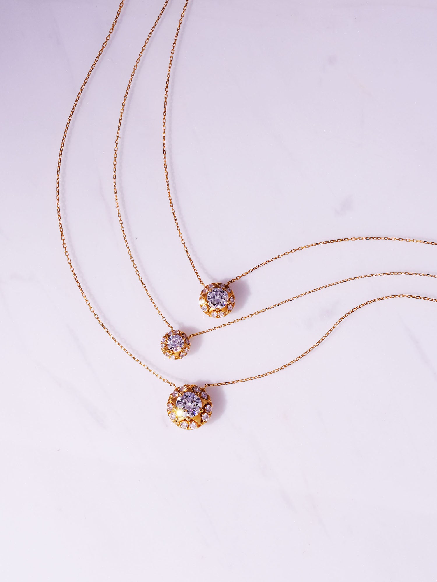 [Made to order] 18K Gold Macaron Star Necklace 0.5ct (Lab-Grown Diamond)