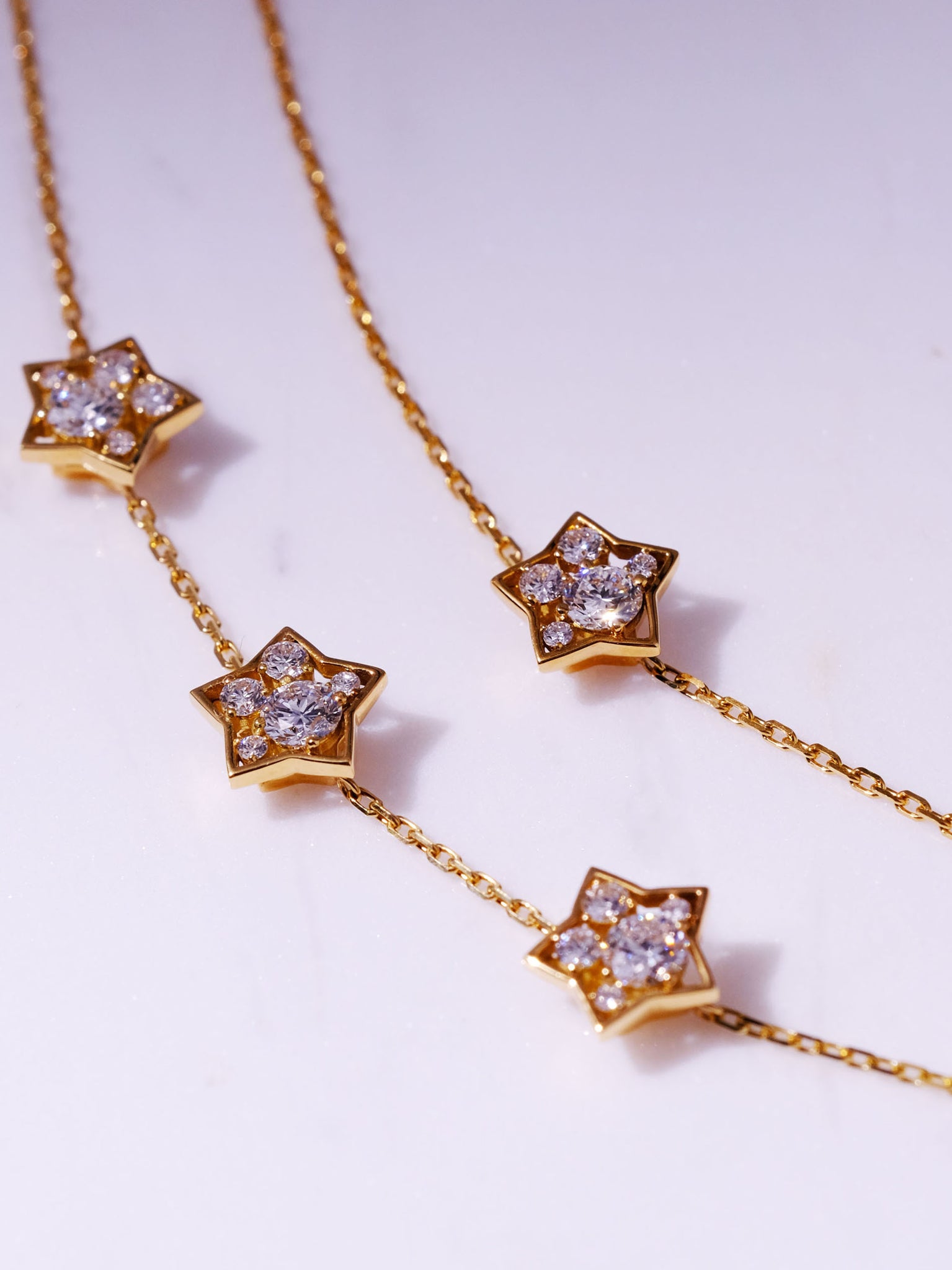 [Made to order] 18K Gold Puffy Star Bracelet 0.3ct (Lab-Grown Diamond)