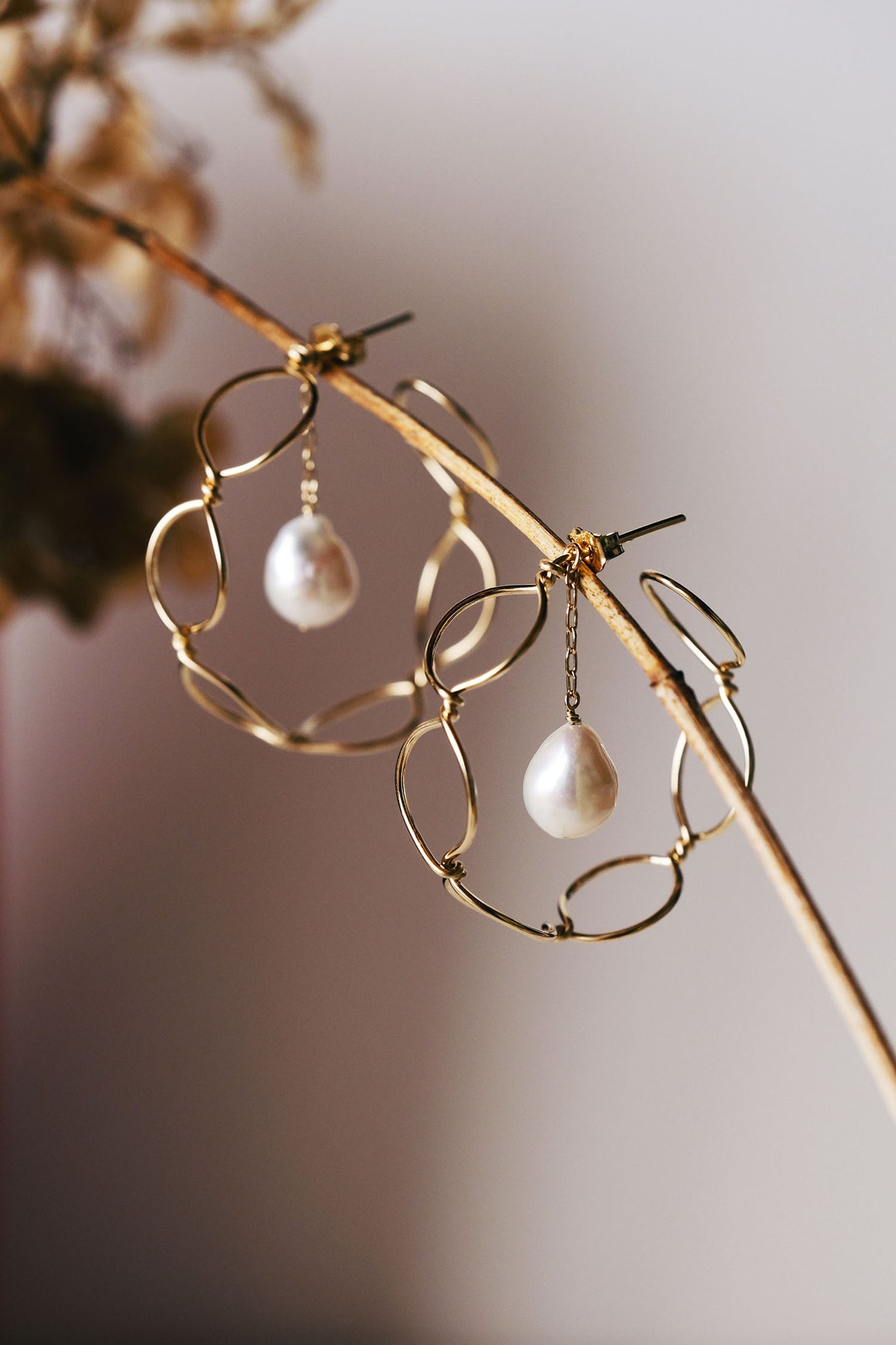 Creeper Pearl Hoop Earrings