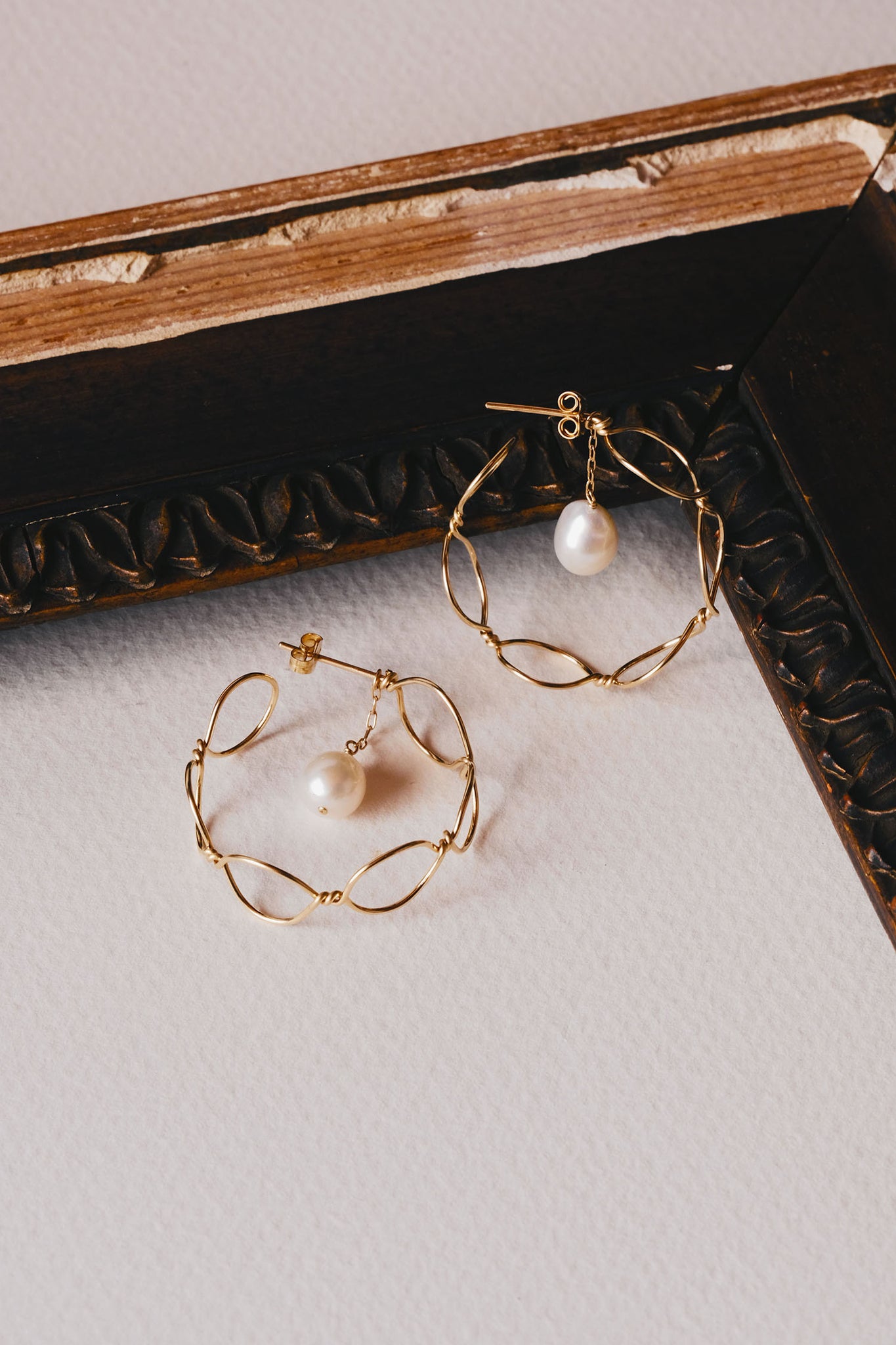 Creeper Pearl Hoop Earrings