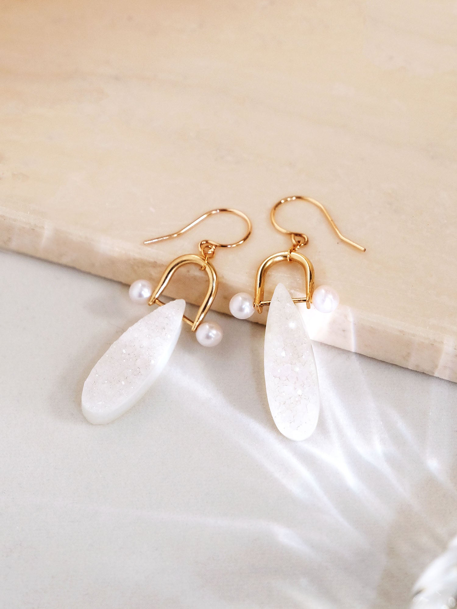 Druse Drop Earrings