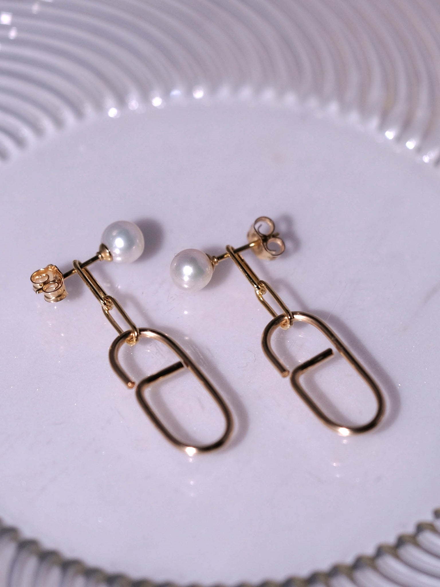 Clip Chain 2-way Pearl Earrings