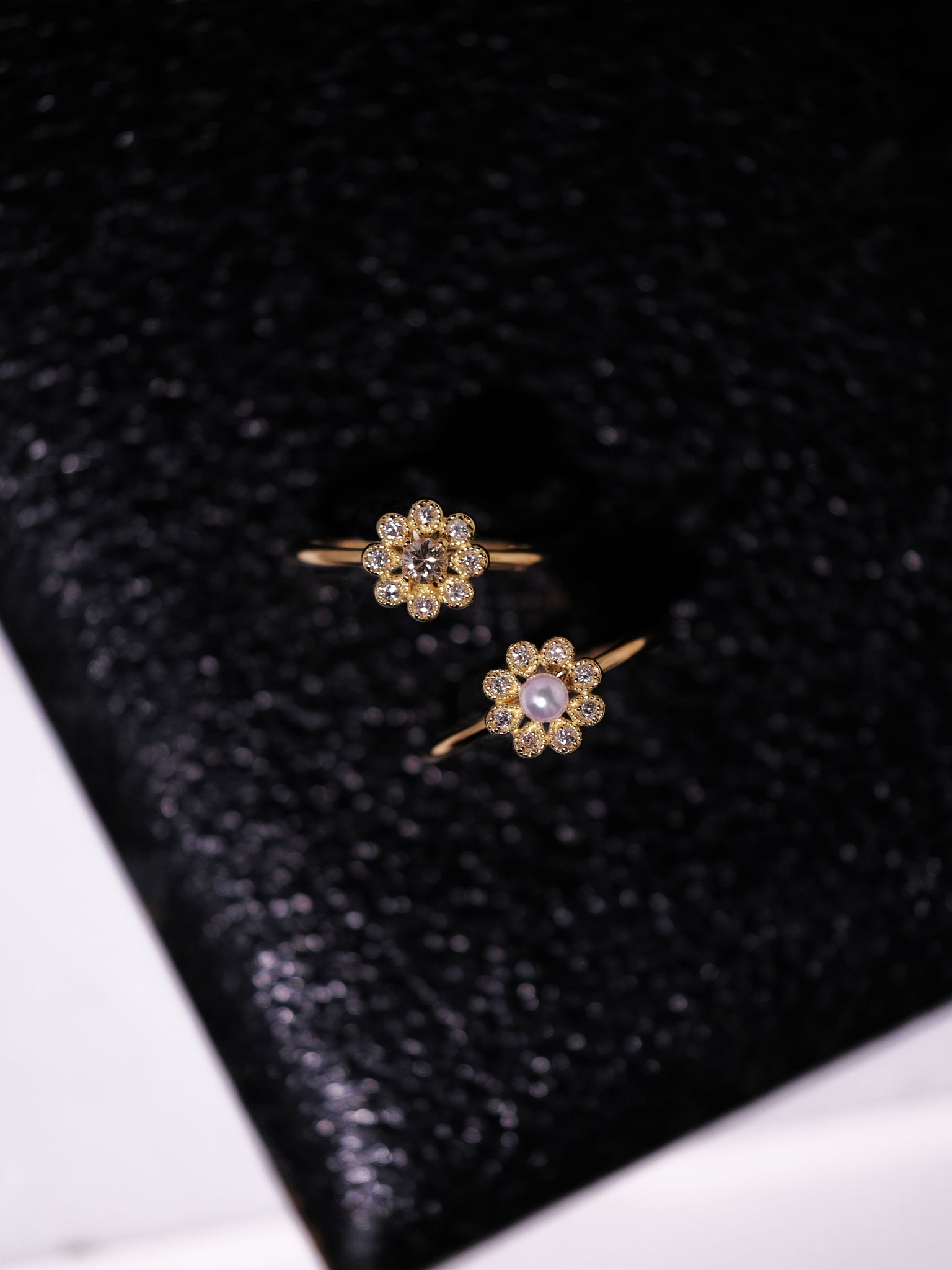 18K Gold Daisy Ring (Brown Diamond)