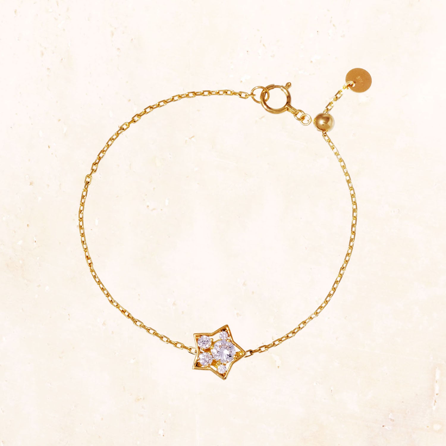 [Made to order] 18K Gold Puffy Star Bracelet 0.3ct (Lab-Grown Diamond)