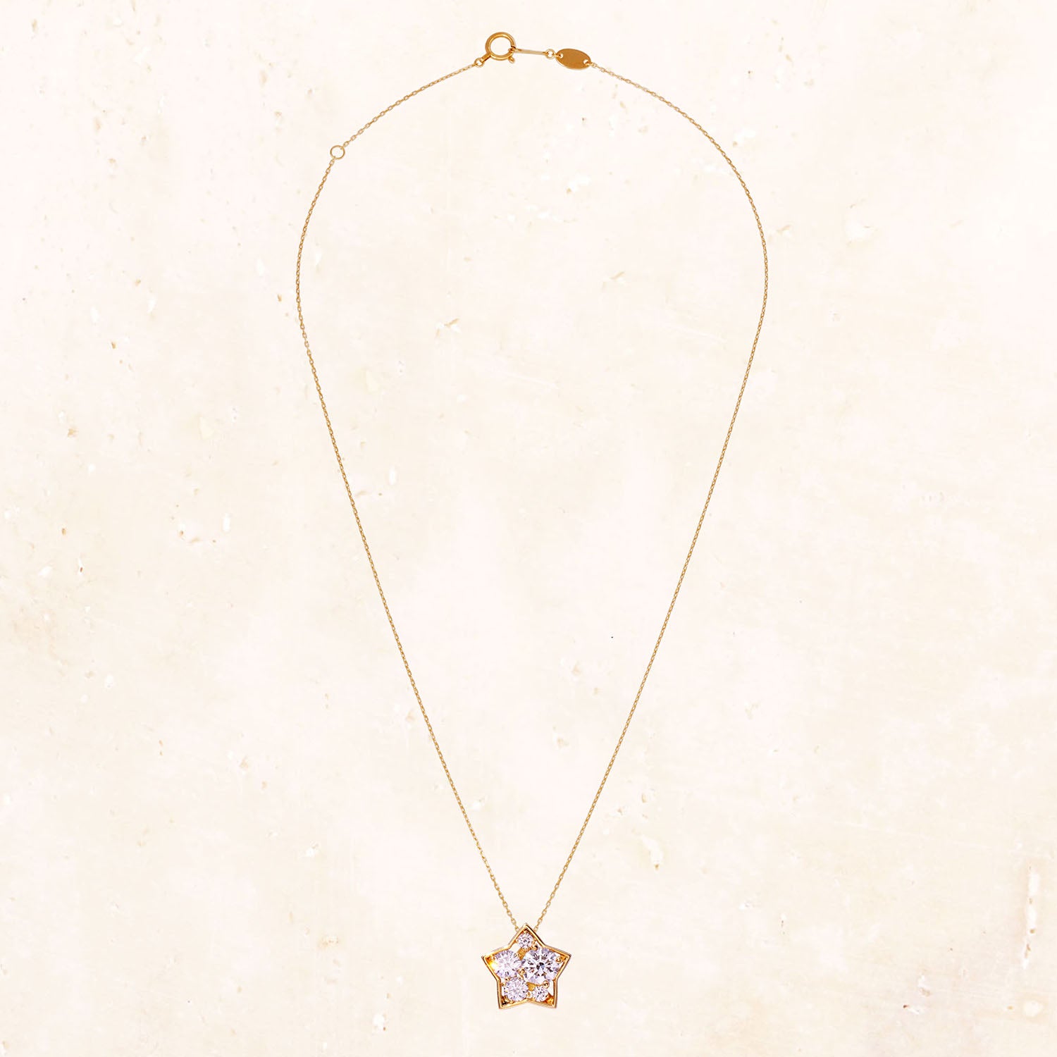 [Made to order] 18K Gold Puffy Star Necklace 1.0ct (Lab-Grown Diamond)