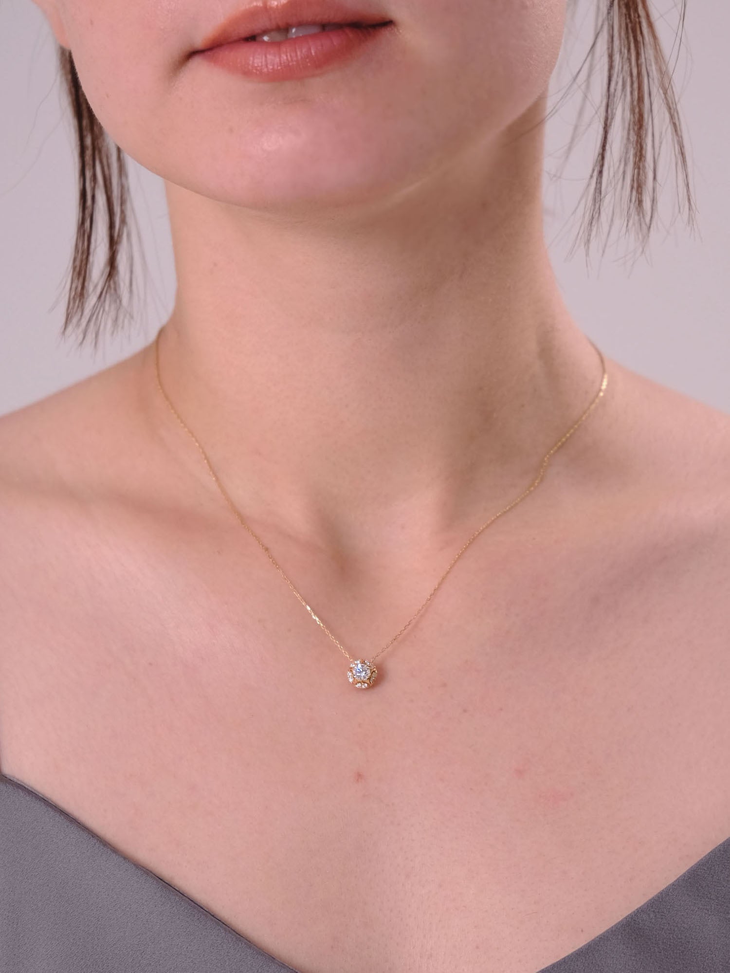 [Made to order] 18K Gold Macaron Star Necklace 0.3ct (Lab-Grown Diamond)