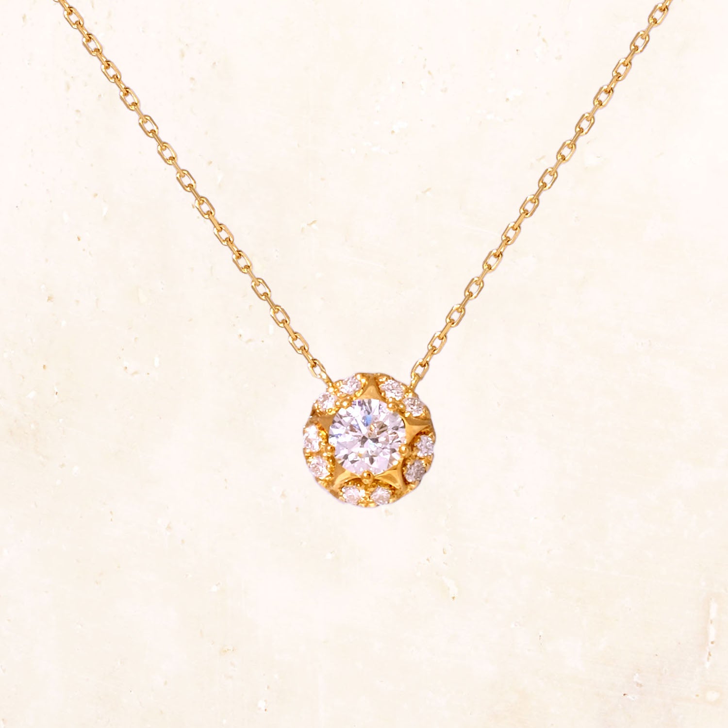 [Made to order] 18K Gold Macaron Star Necklace 0.3ct (Lab-Grown Diamond)