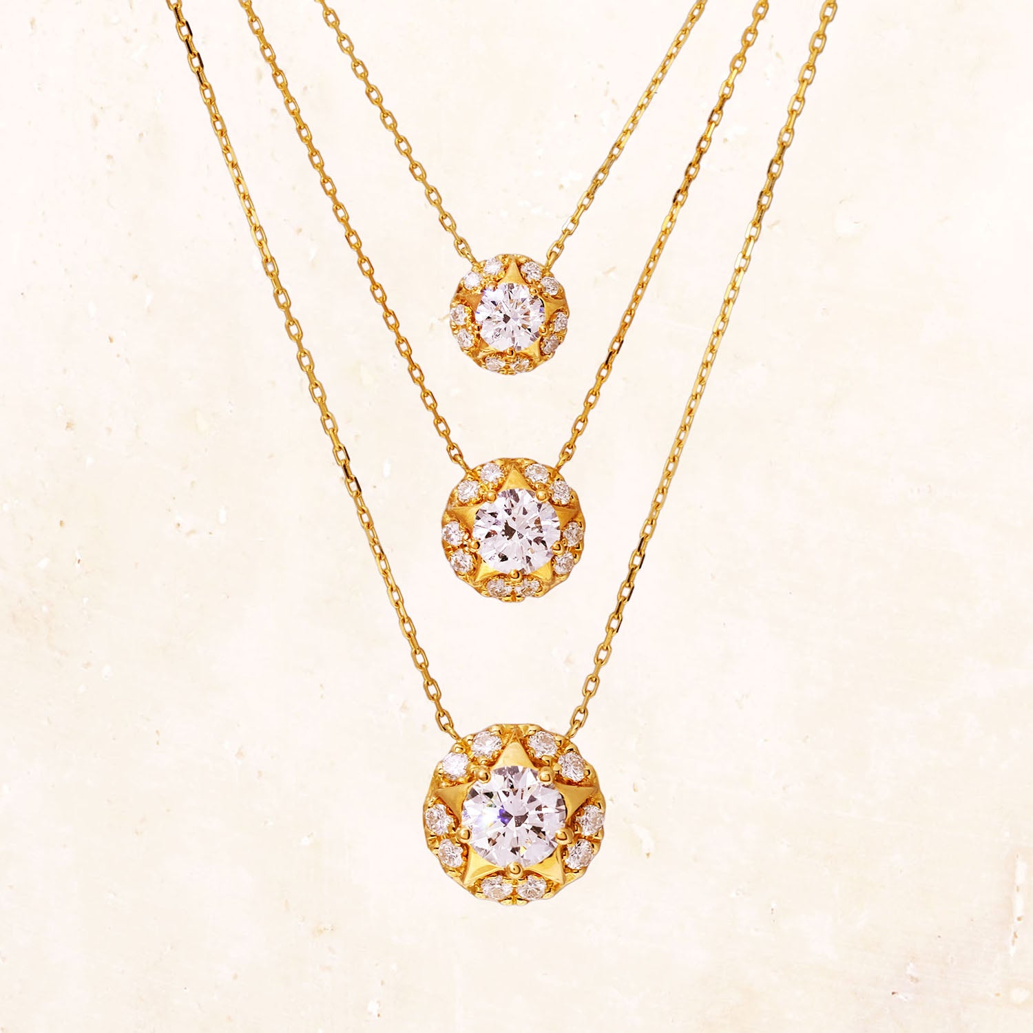 [Made to order] 18K Gold Macaron Star Necklace 0.3ct (Lab-Grown Diamond)