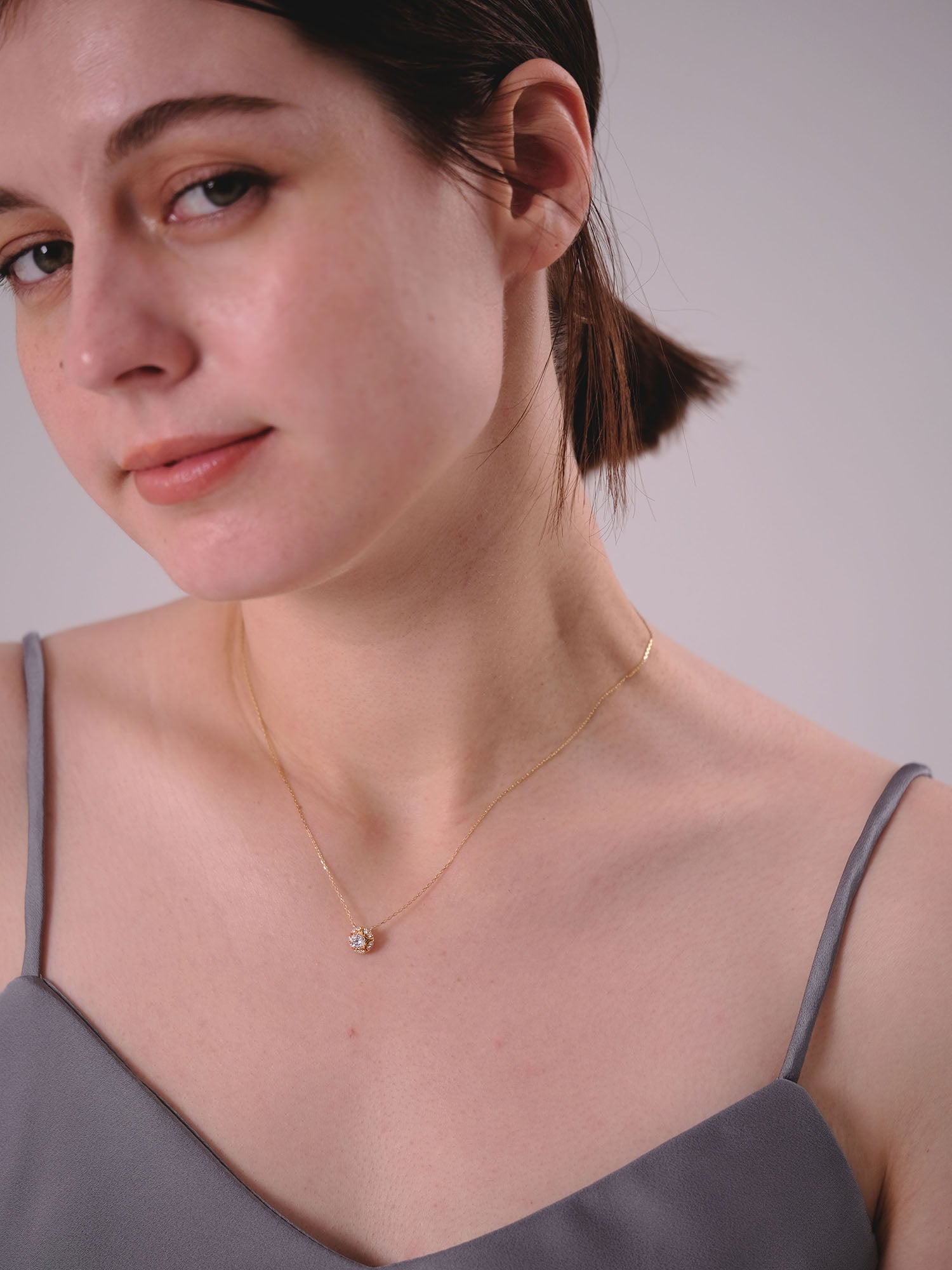 [Made to order] 18K Gold Macaron Star Necklace 0.3ct (Lab-Grown Diamond)