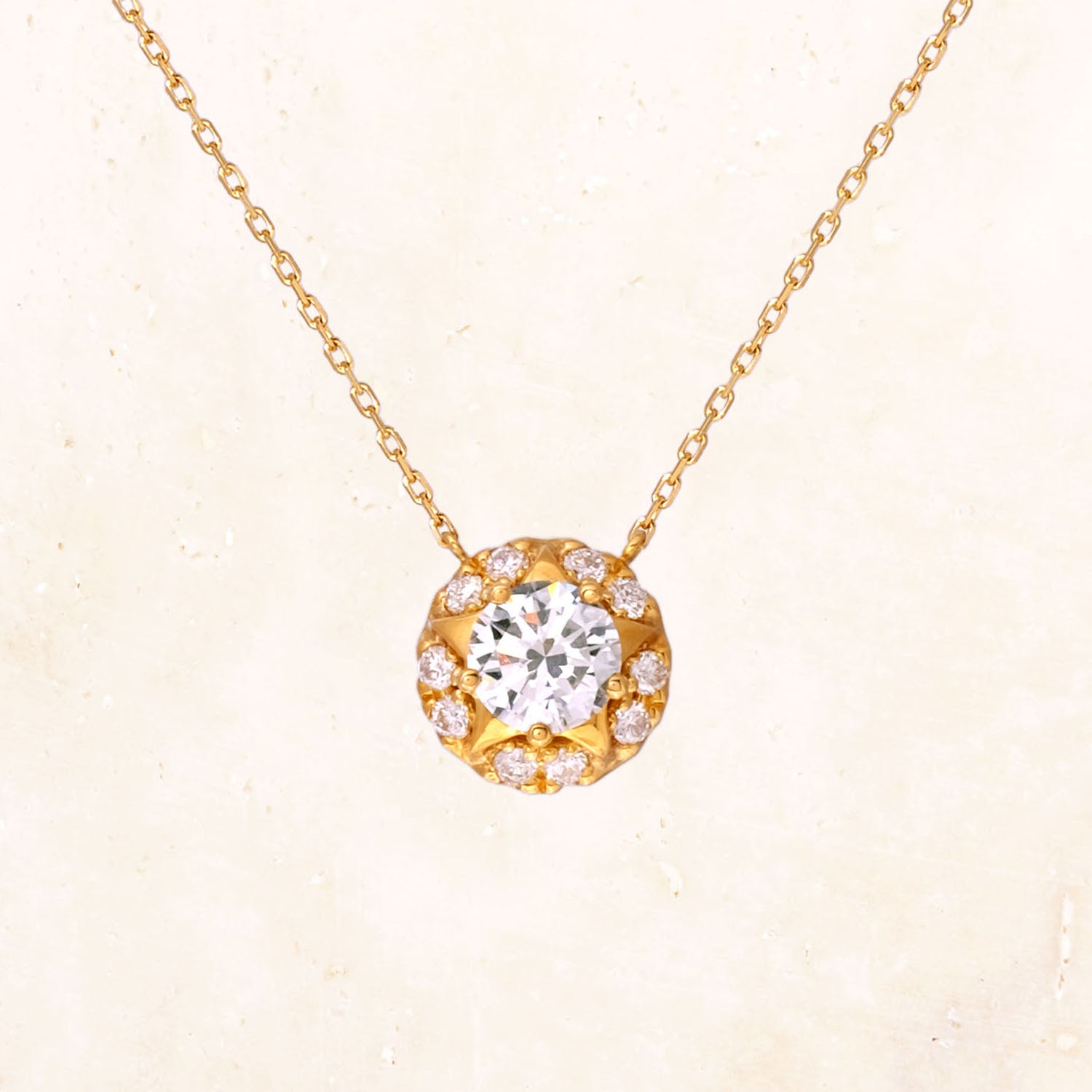 [Made to order] 18K Gold Macaron Star Necklace 0.5ct (Lab-Grown Diamond)
