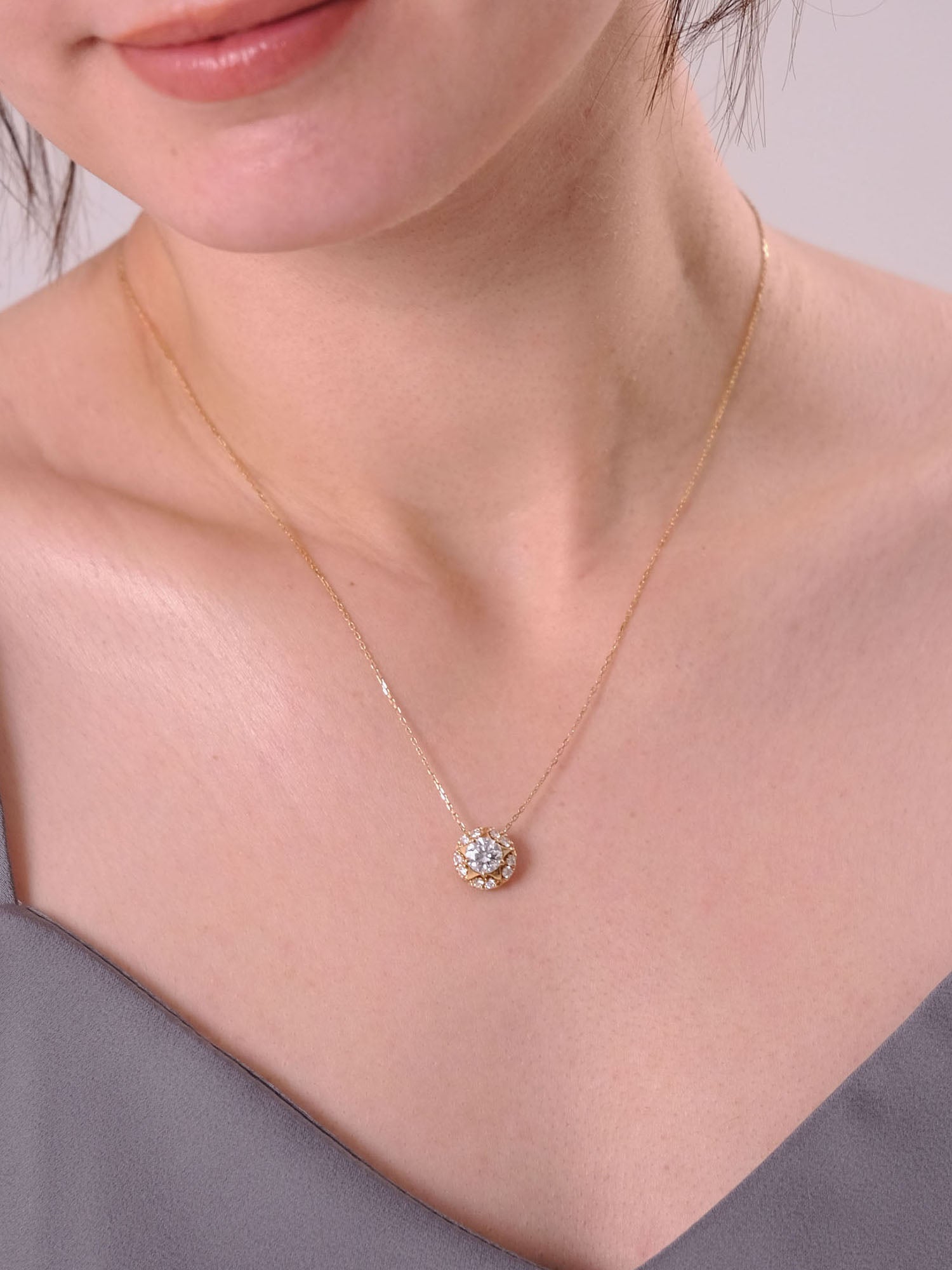 [Made to order] 18K Gold Macaron Star Necklace 1.0ct (Lab-Grown Diamond)