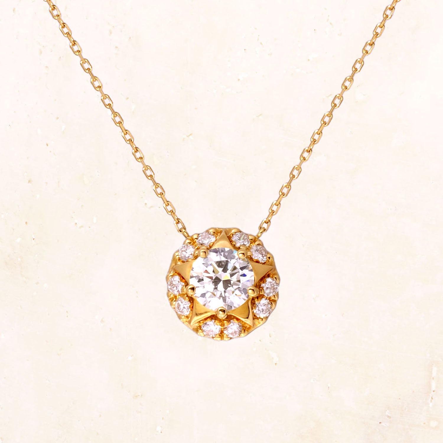 [Made to order] 18K Gold Macaron Star Necklace 1.0ct (Lab-Grown Diamond)