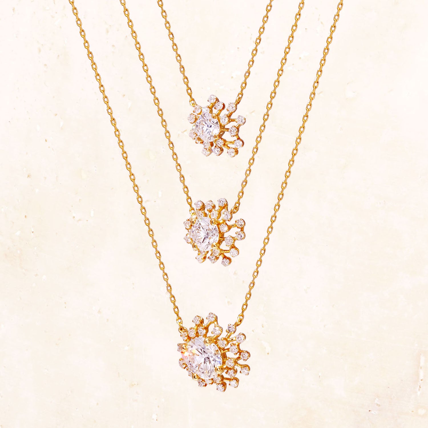[Made to order] 18K Gold Shimmer Star Necklace 0.5ct (Lab-Grown Diamonds)