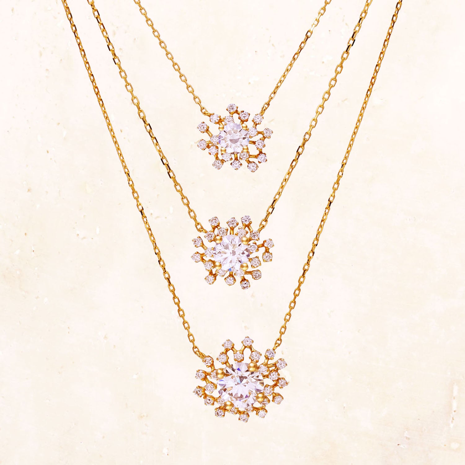 [Made to order] 18K Gold Shimmer Star Necklace 1.0ct (Lab-Grown Diamonds)