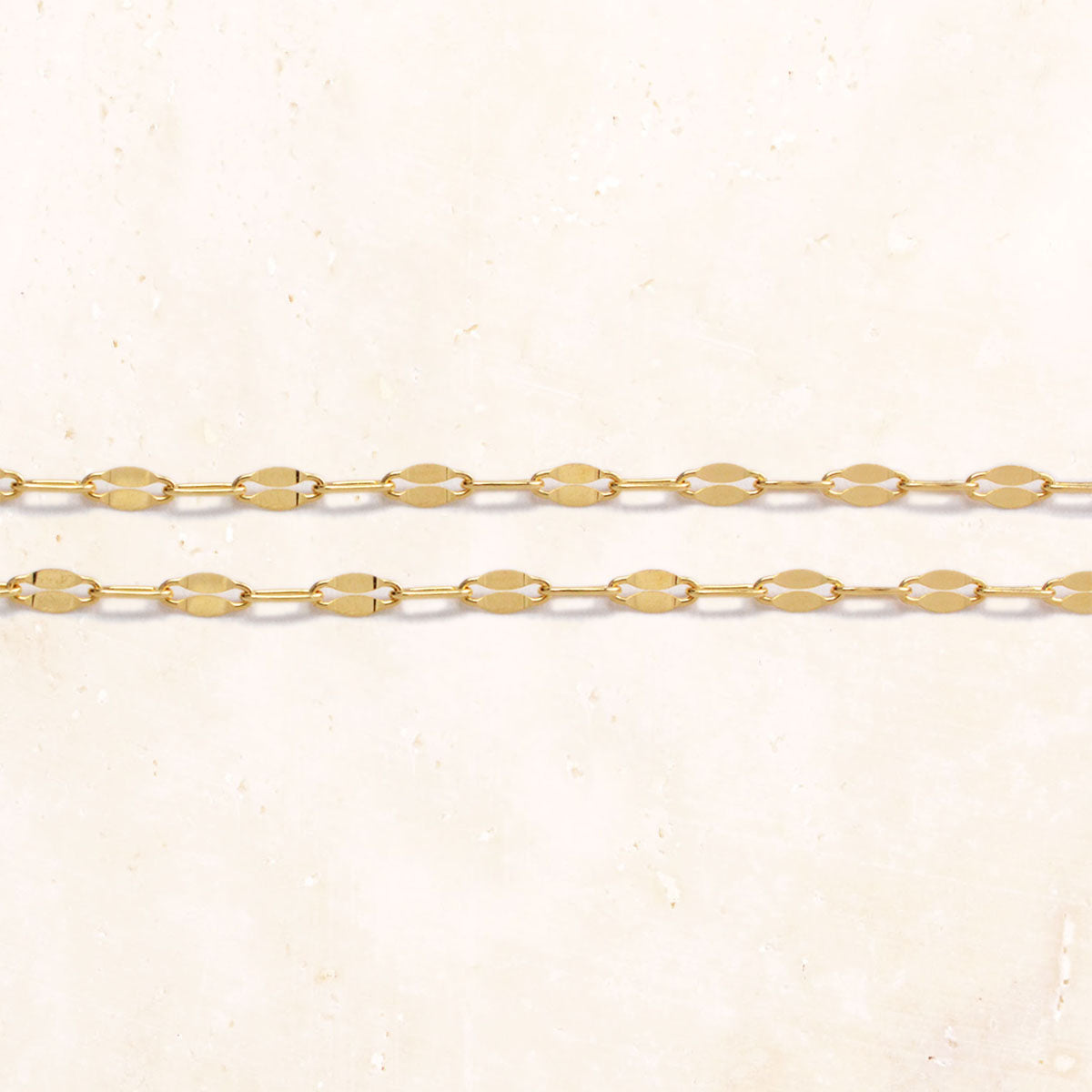 10K Gold Leaf Chain Necklace 50cm