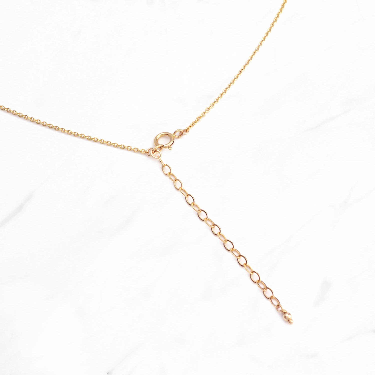 Gold Sphere T-bar Necklace