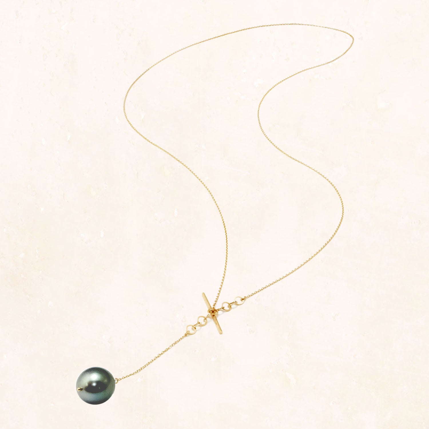 10K South Sea Pearl T-bar Necklace