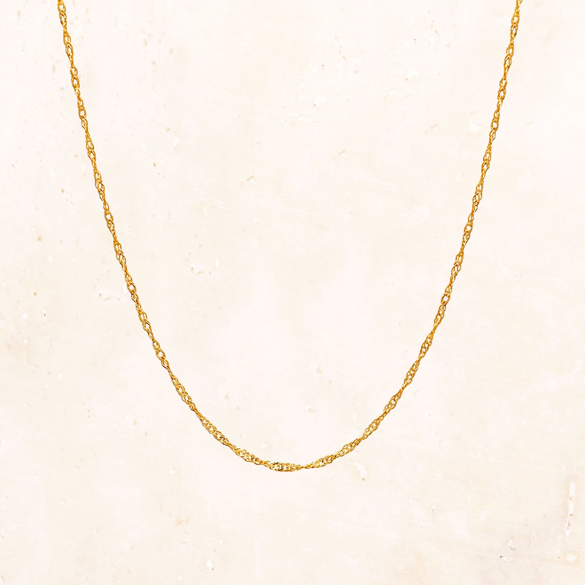 10K Gold Screw Chain Necklace 45cm