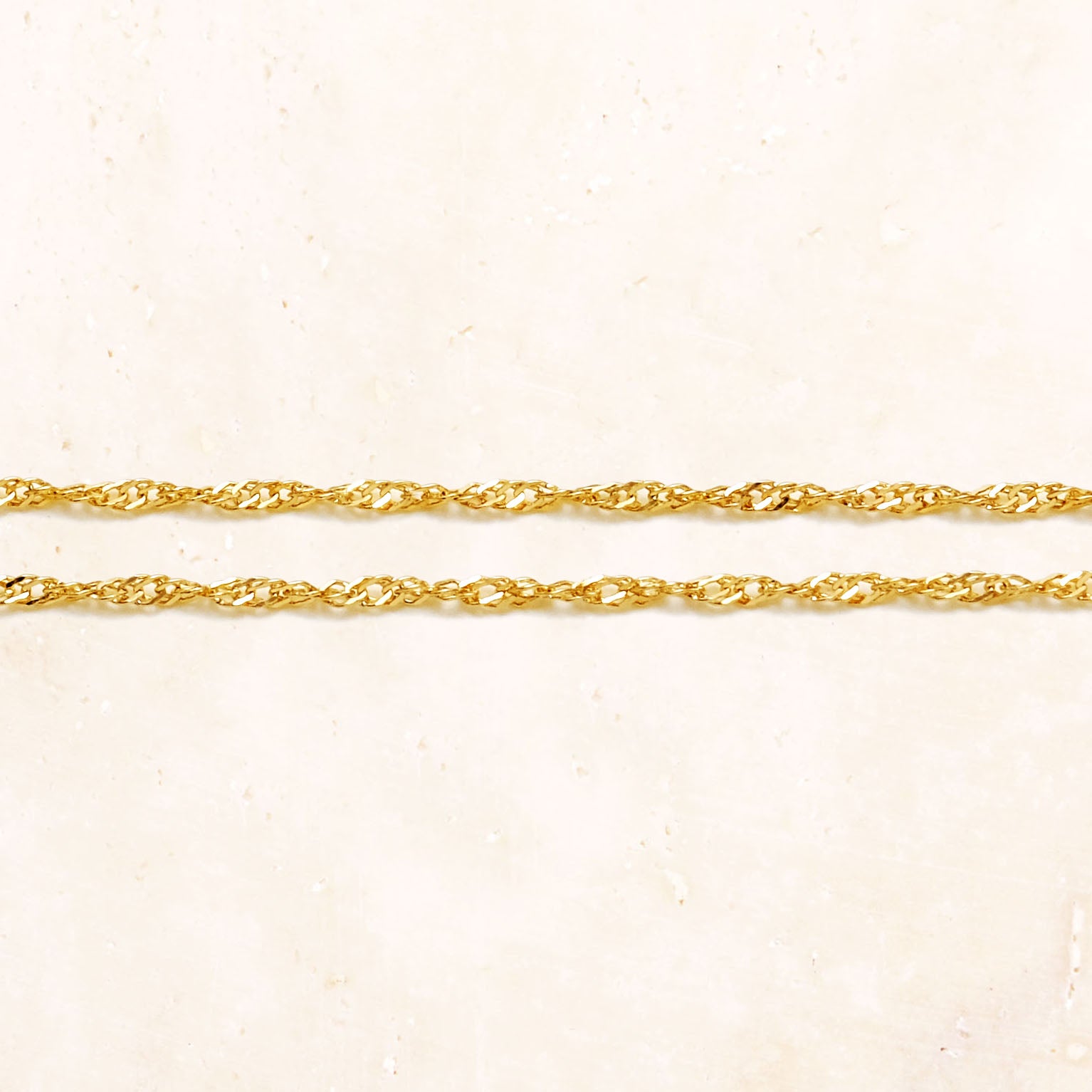 10K Gold Screw Chain Necklace 45cm