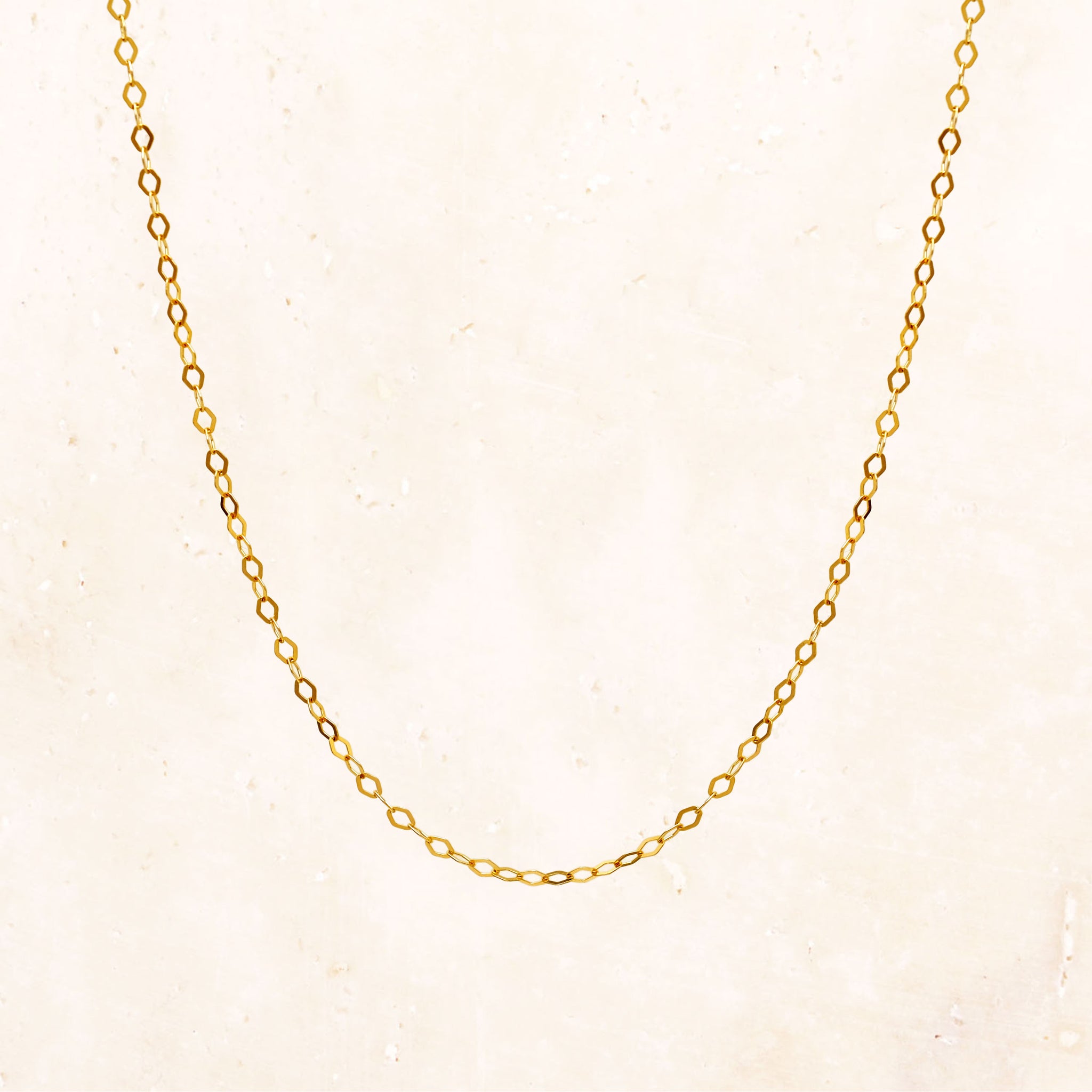 10K Gold Diamond Cut Chain Necklace 45cm