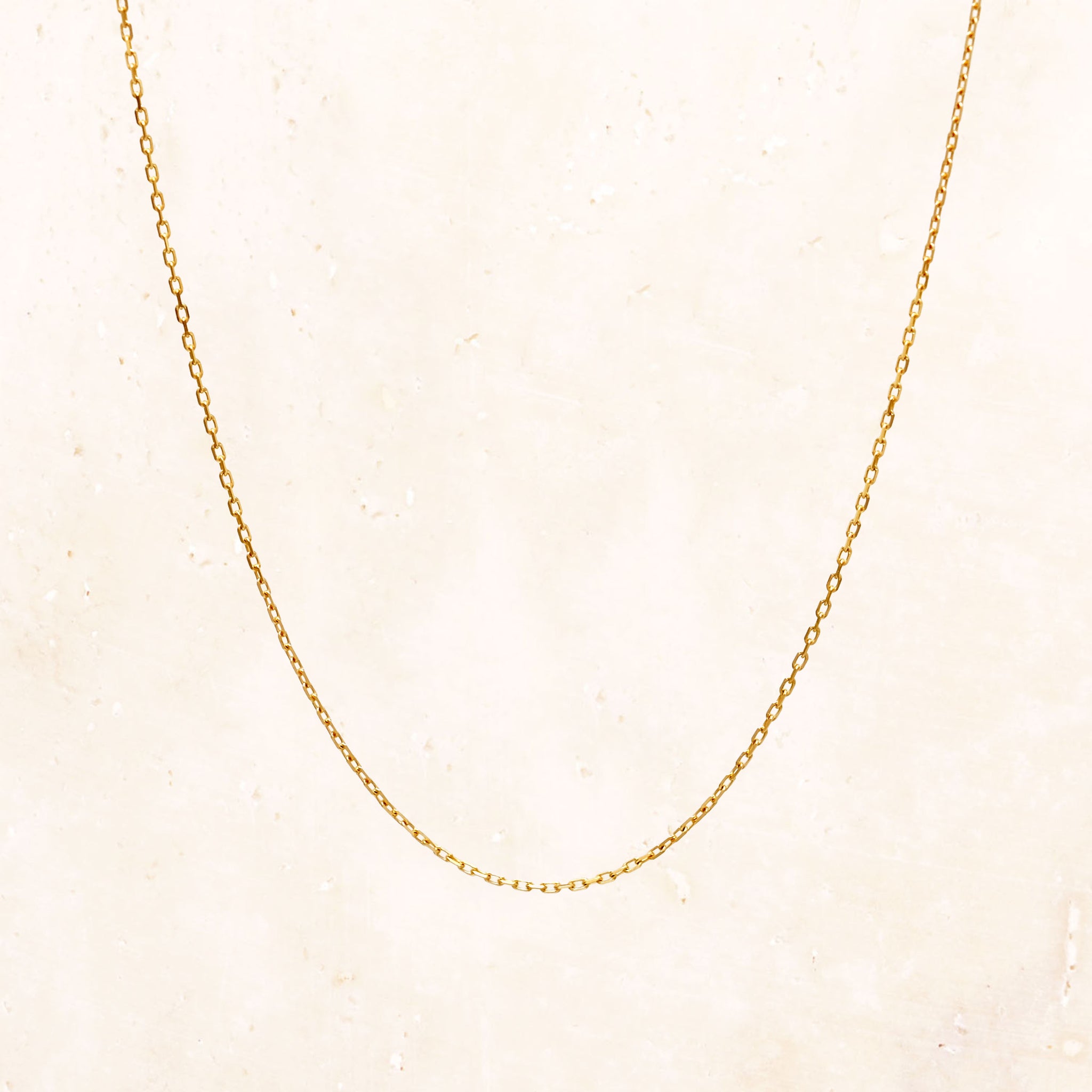 18K Gold Diamond Cut Chain Necklace 45cm
