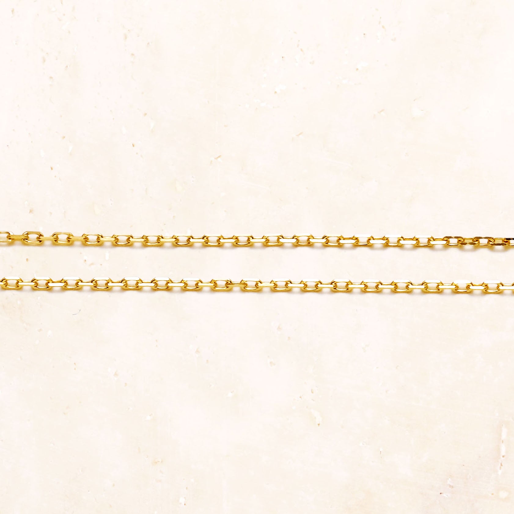 18K Gold Diamond Cut Chain Necklace 45cm