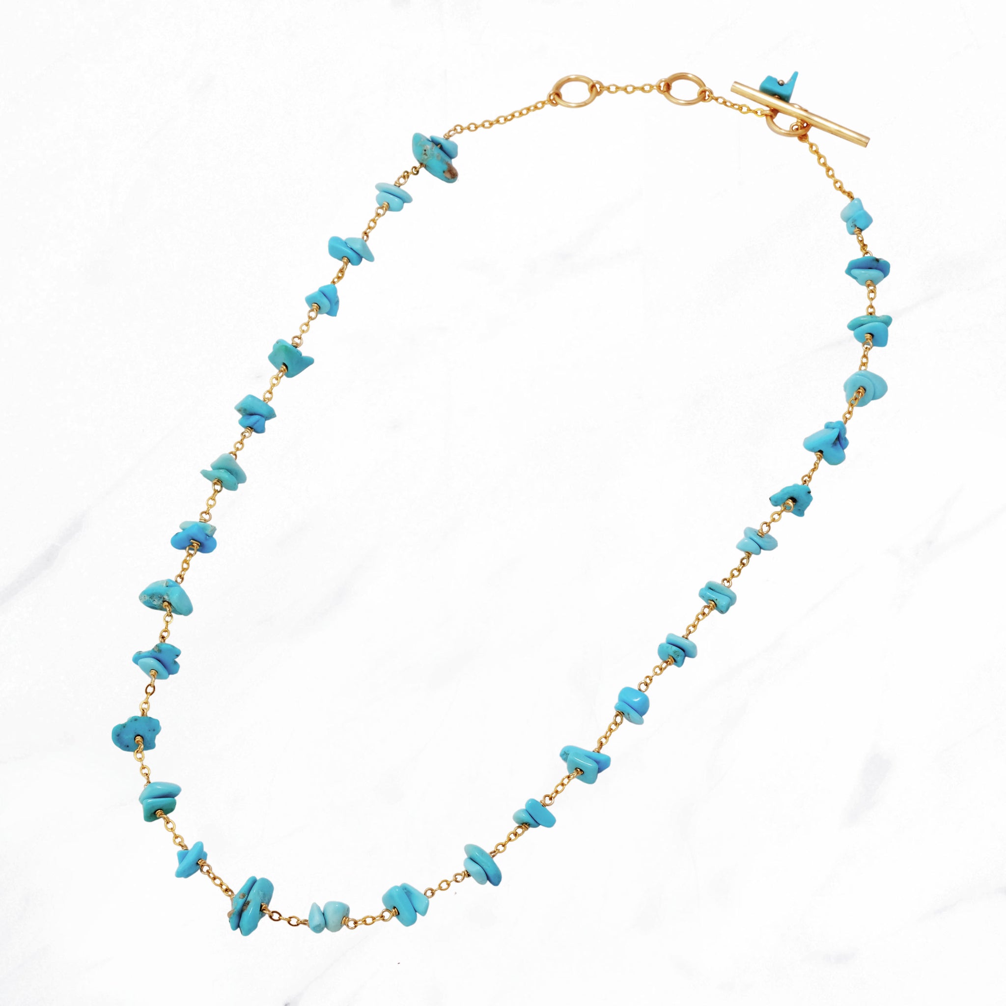 Pebble Turquoise Station Necklace