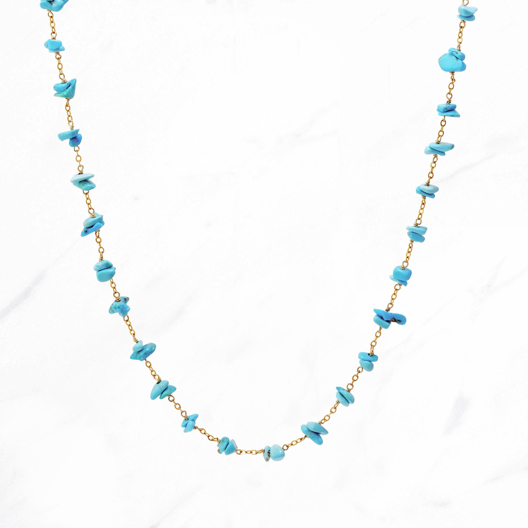 Pebble Turquoise Station Necklace