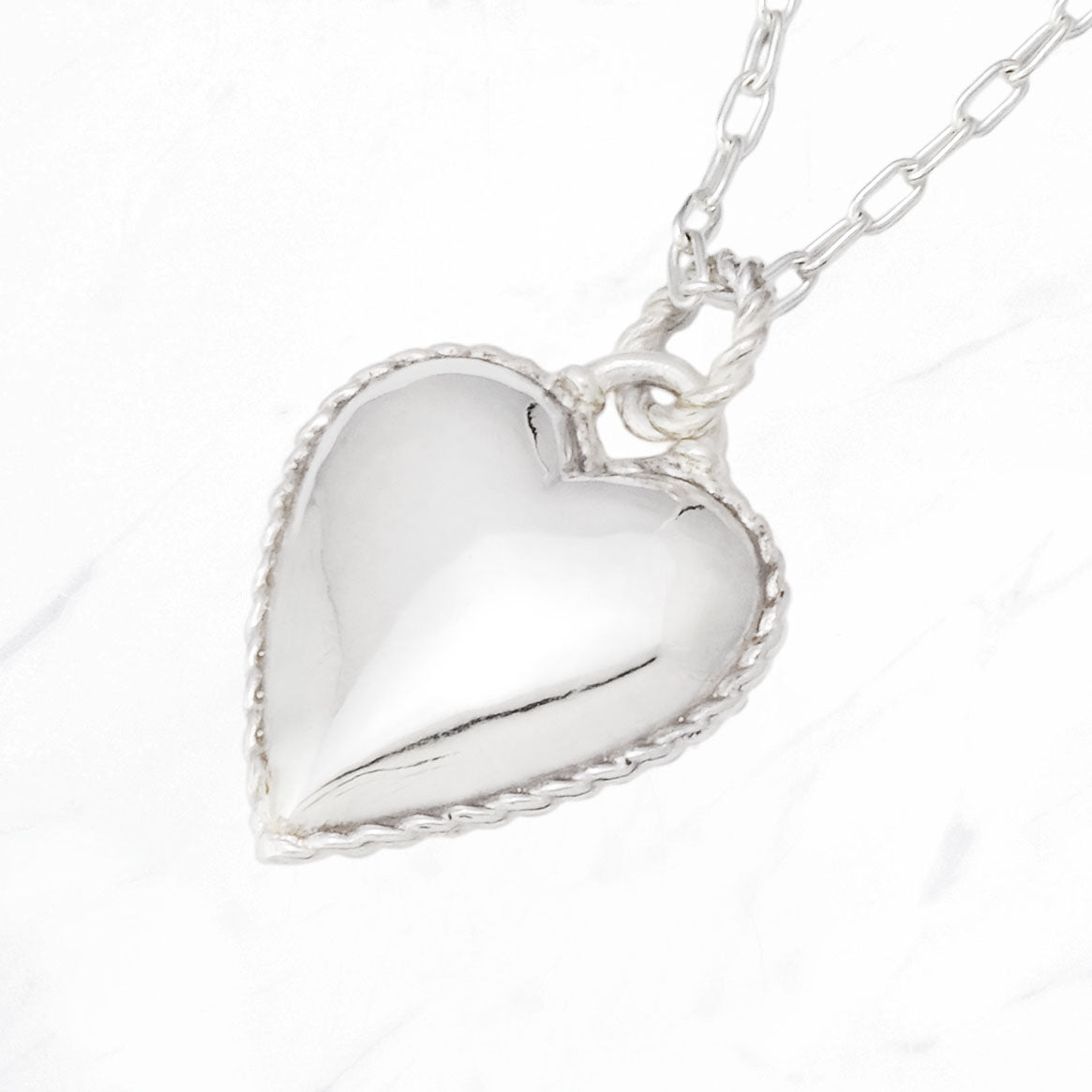 Silver Antique Heart Necklace
