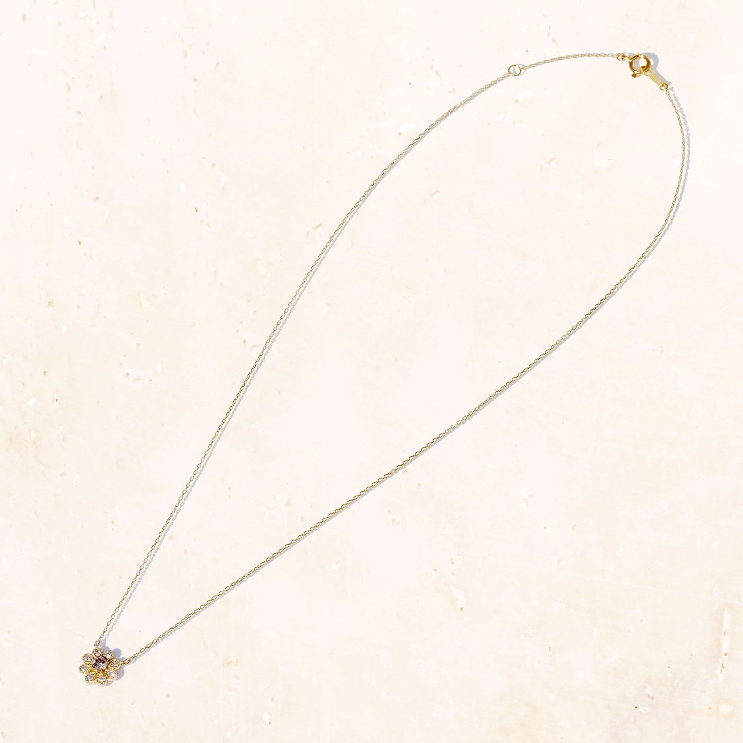 18K Gold Daisy Necklace (Brown Diamond)