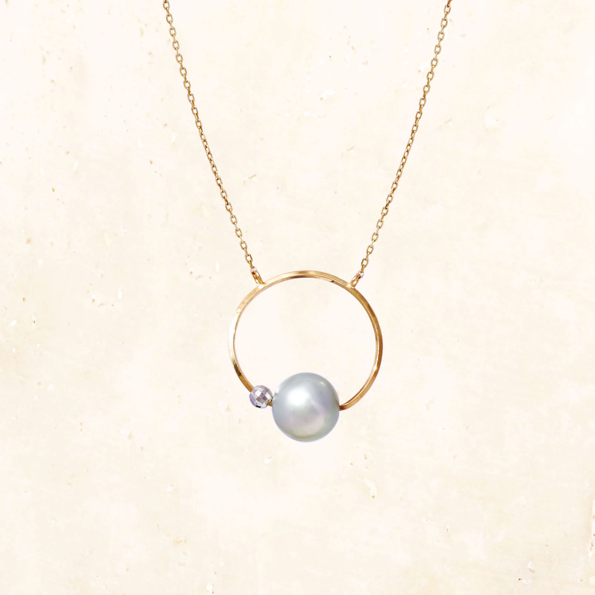 10K Akoya Pearl Circle Necklace