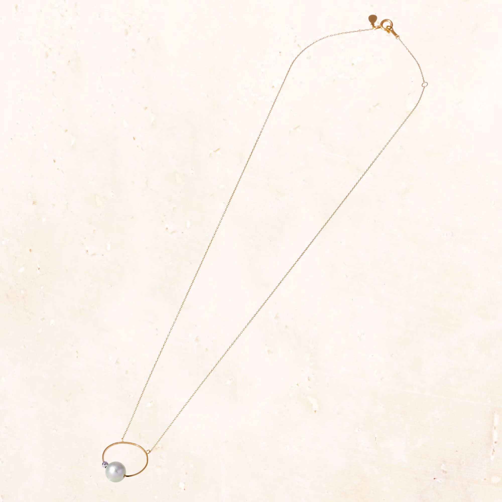10K Akoya Pearl Circle Necklace