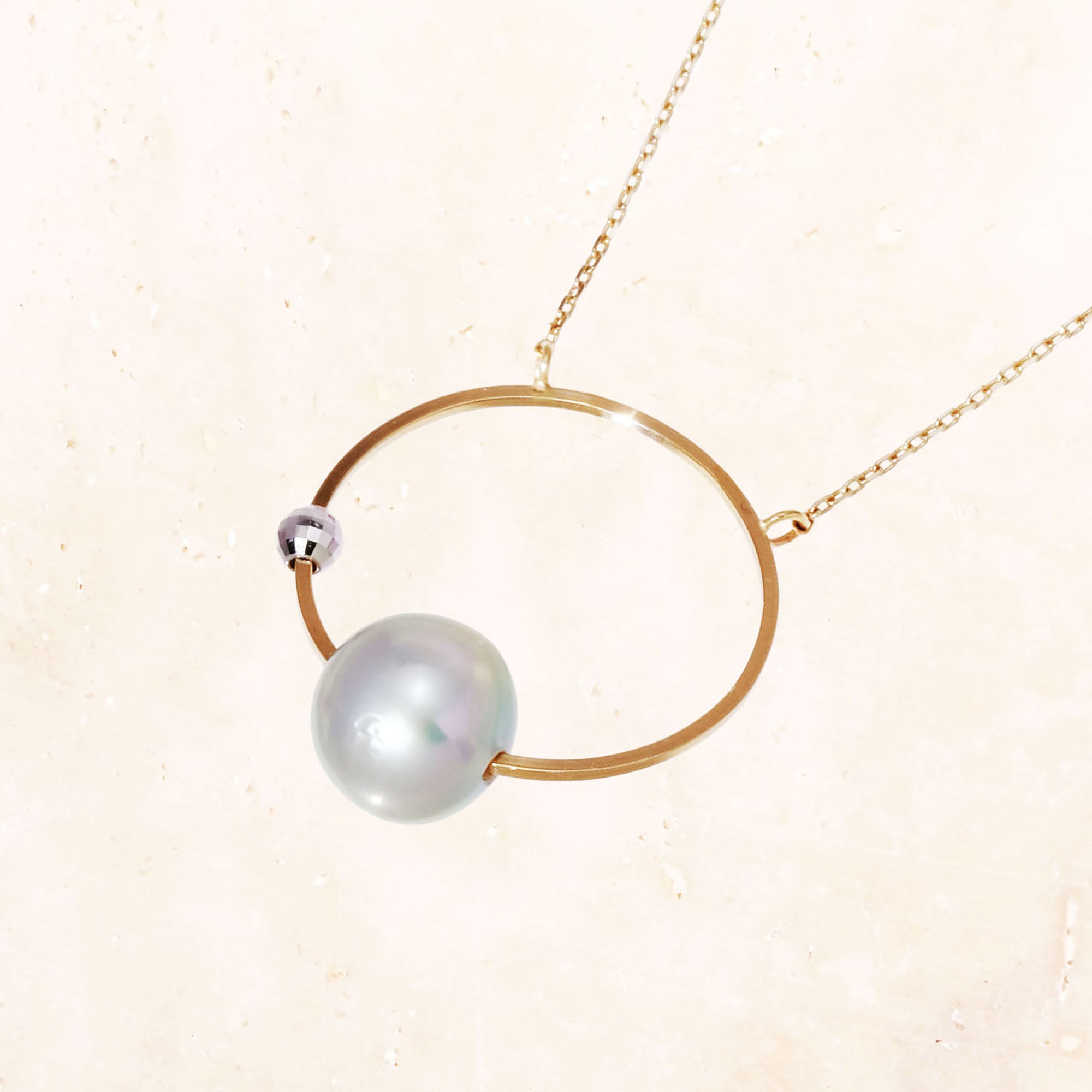 10K Akoya Pearl Circle Necklace