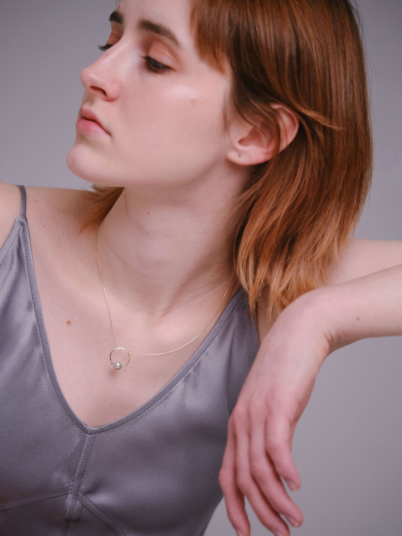 10K Akoya Pearl Circle Necklace