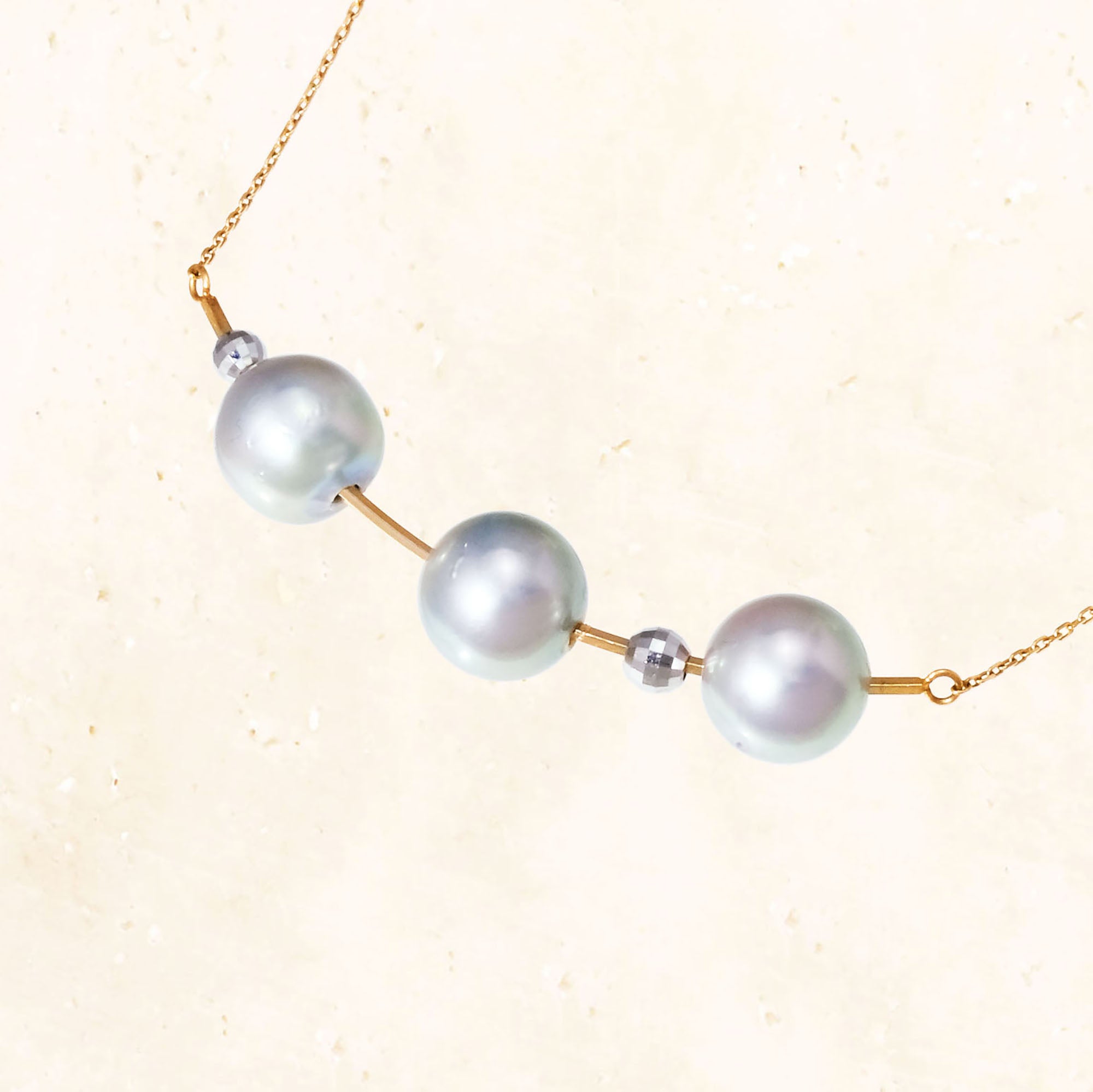 10K Akoya Pearl 3-Piece Necklace