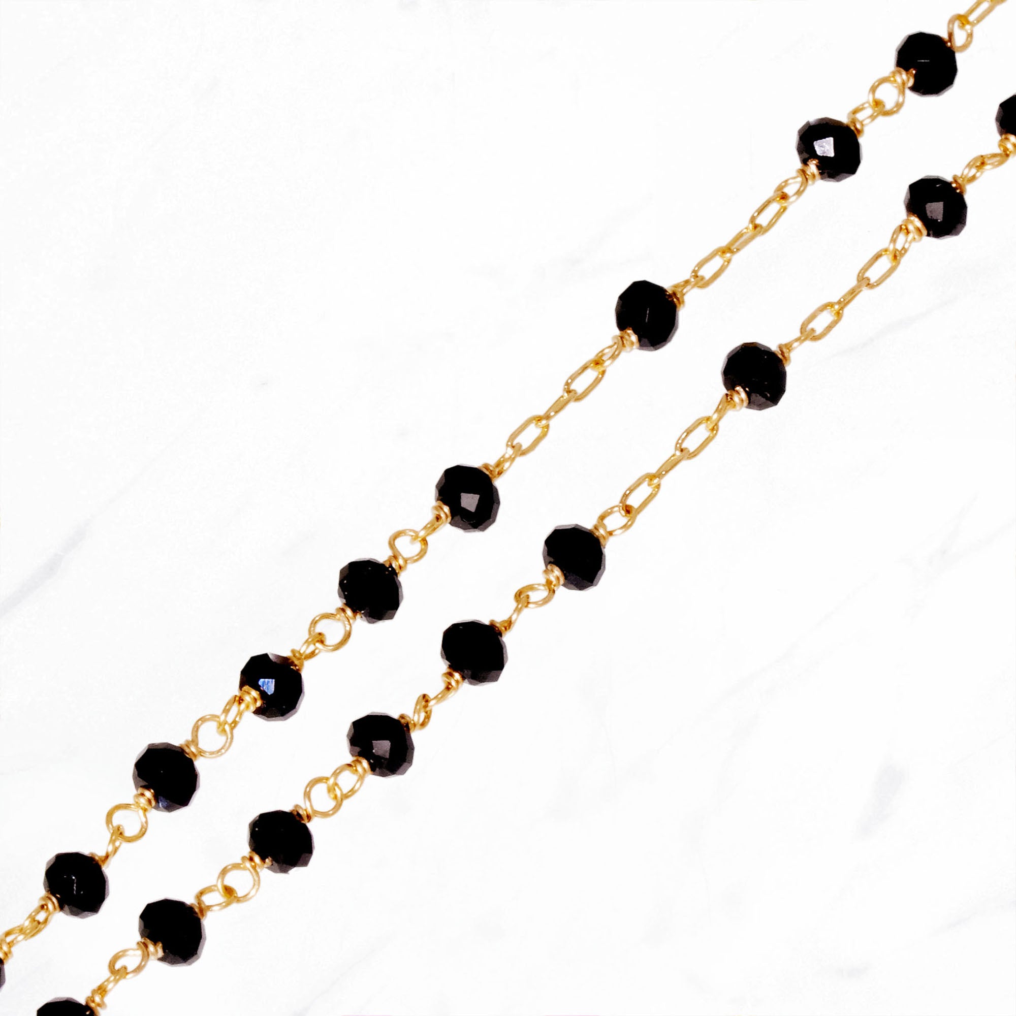 黑尖晶石裝飾短鏈