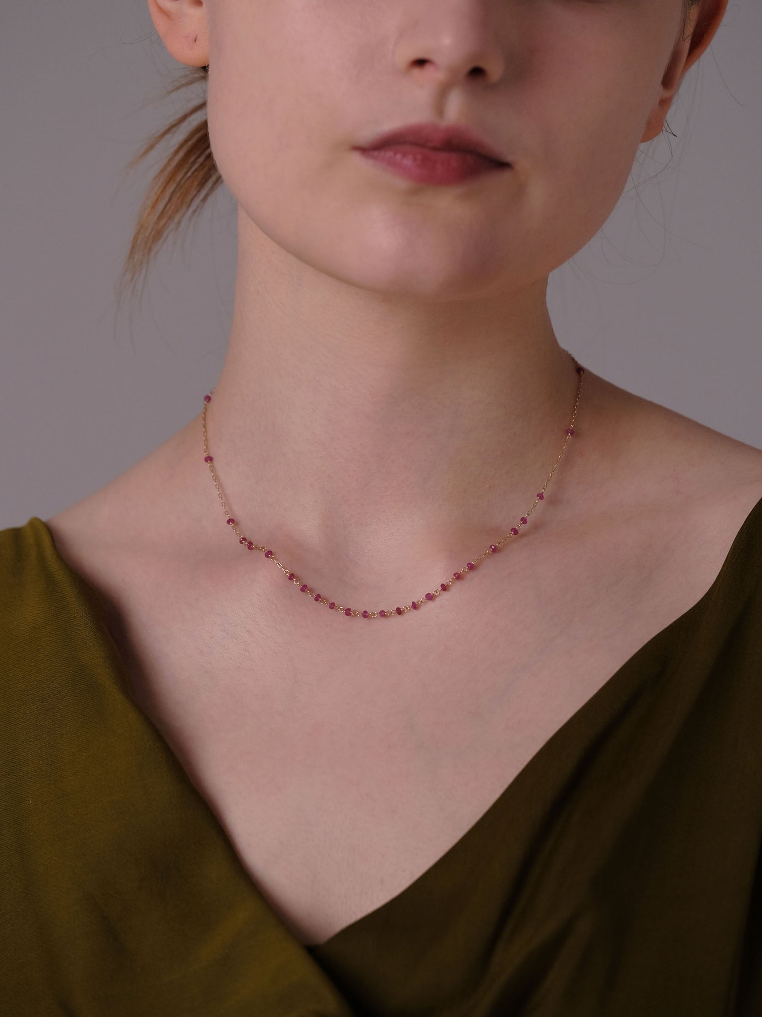 Ruby Short Decor Necklace