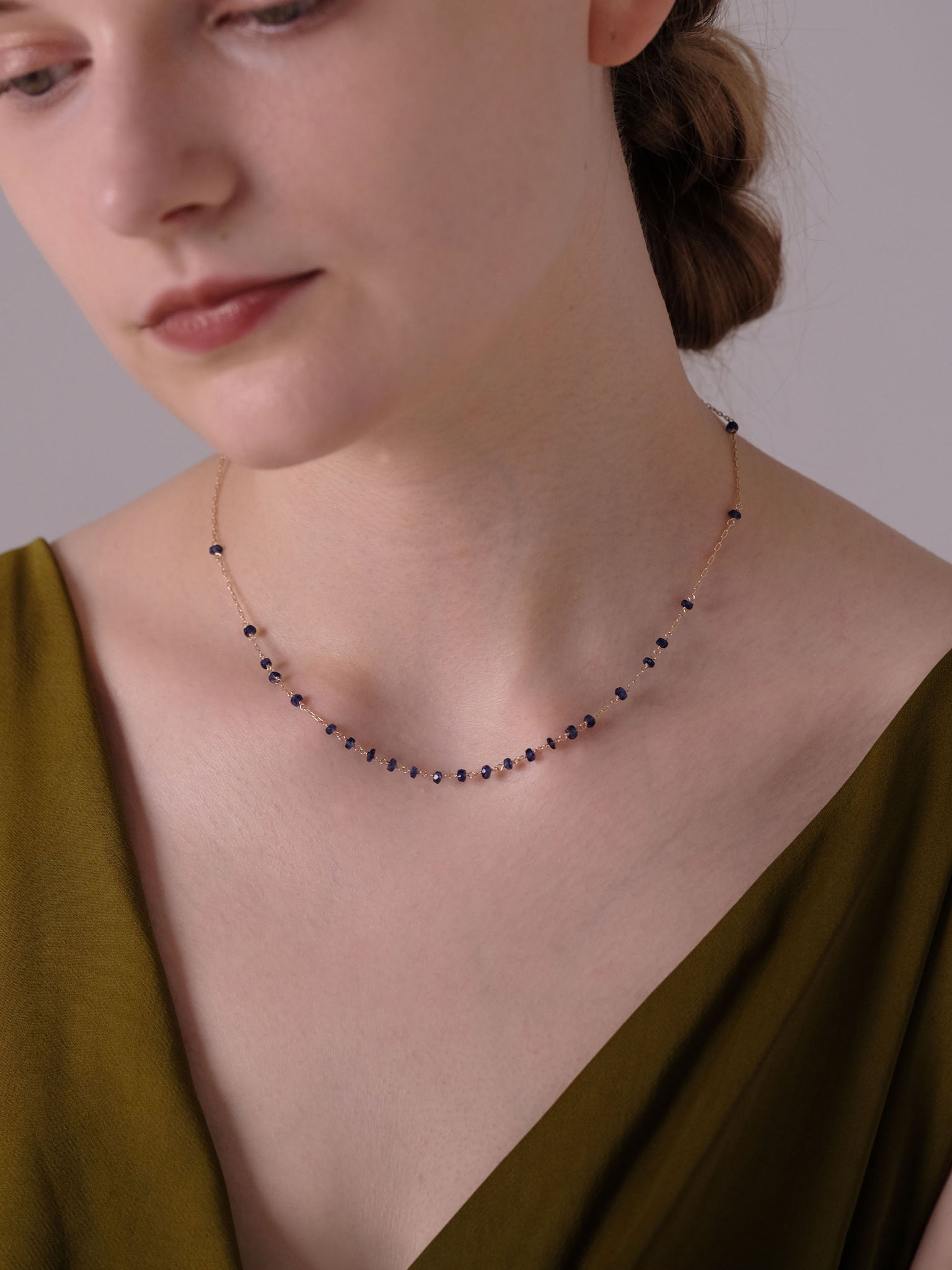 藍寶石裝飾短鏈