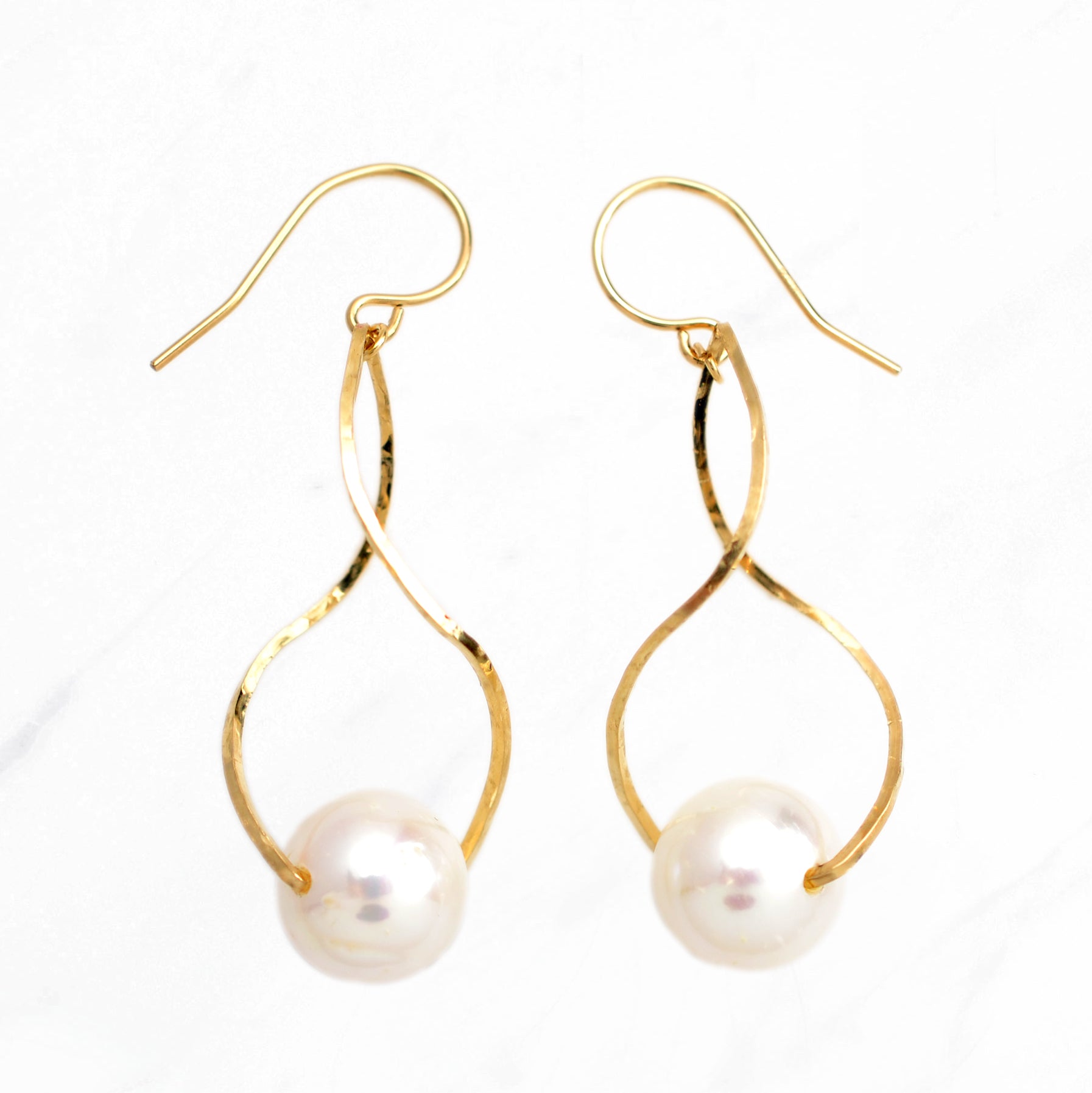 Pearl Twisted Drop Earrings