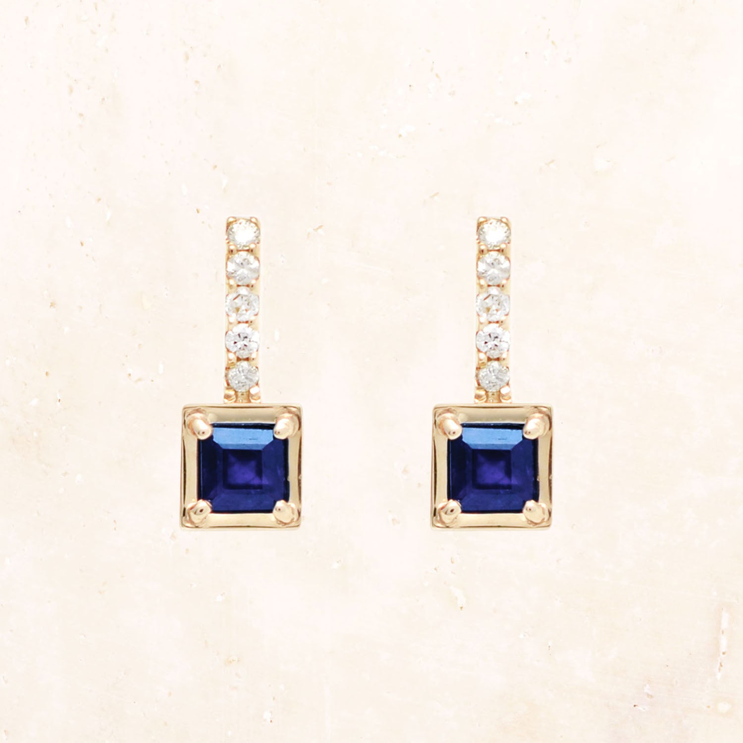 10K Gold Comet Candy Sapphire Earrings