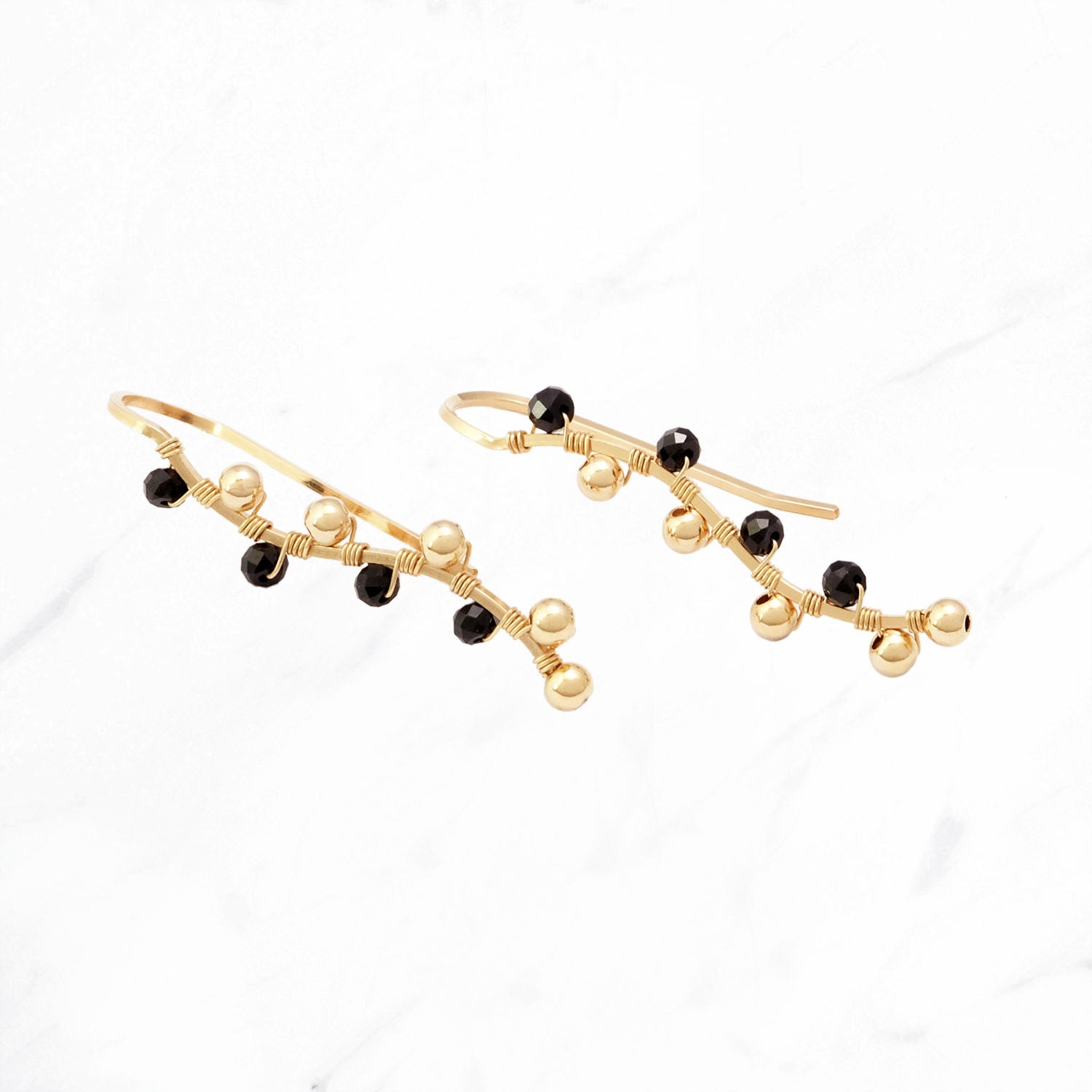 Mix Spinel Wavy Clip-on Earrings