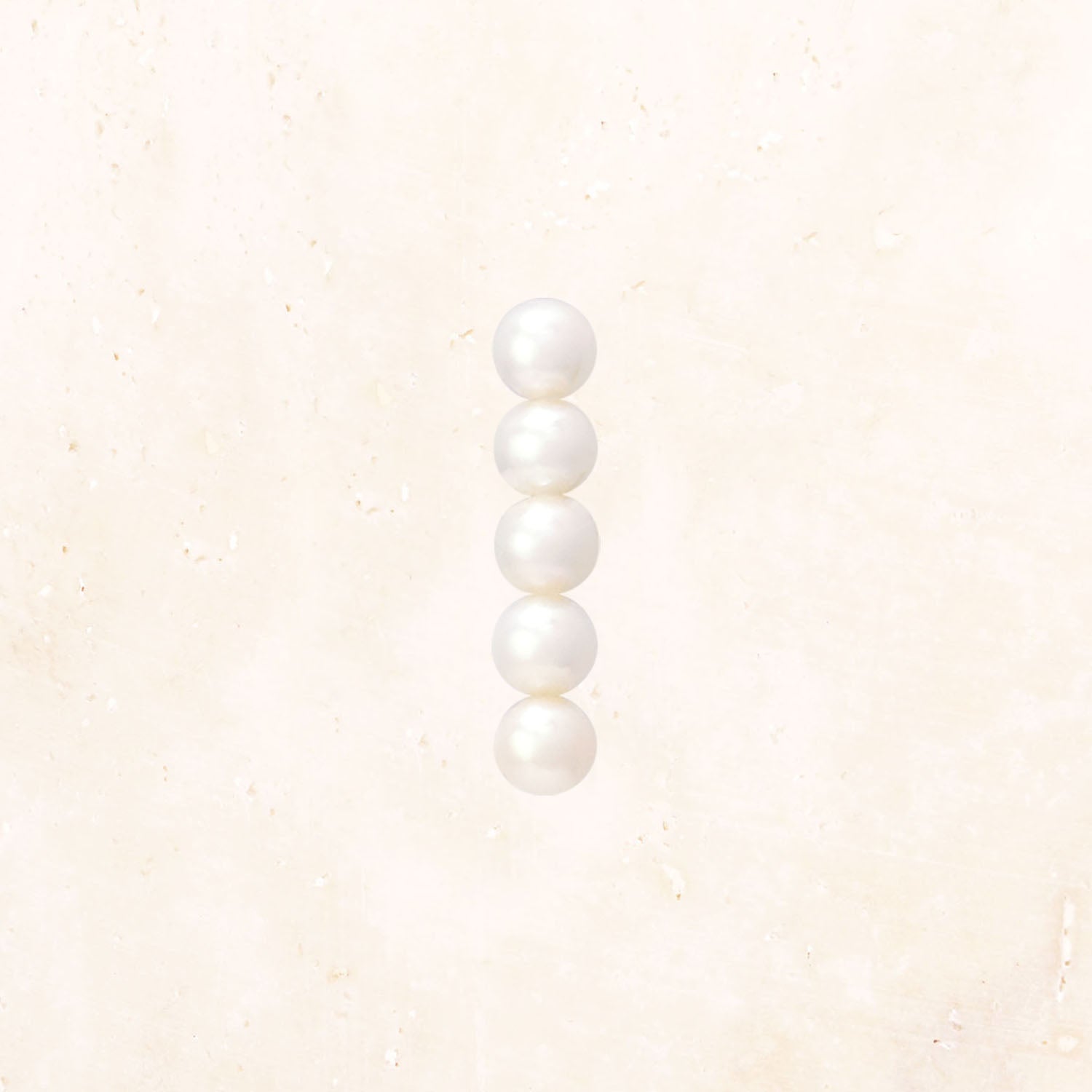 10K金珍珠平衡耳钉（5颗）
