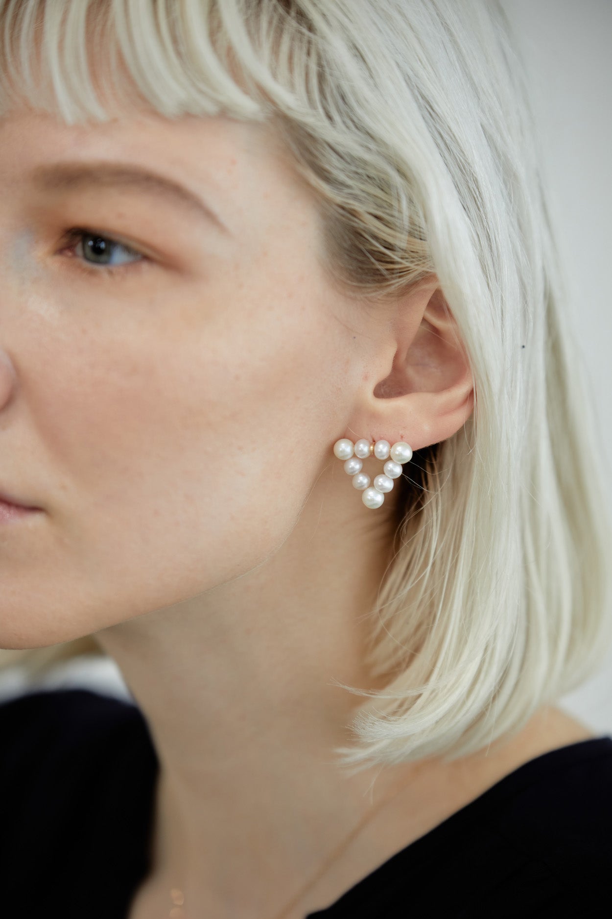 Pearl Triangle Shaped Earrings