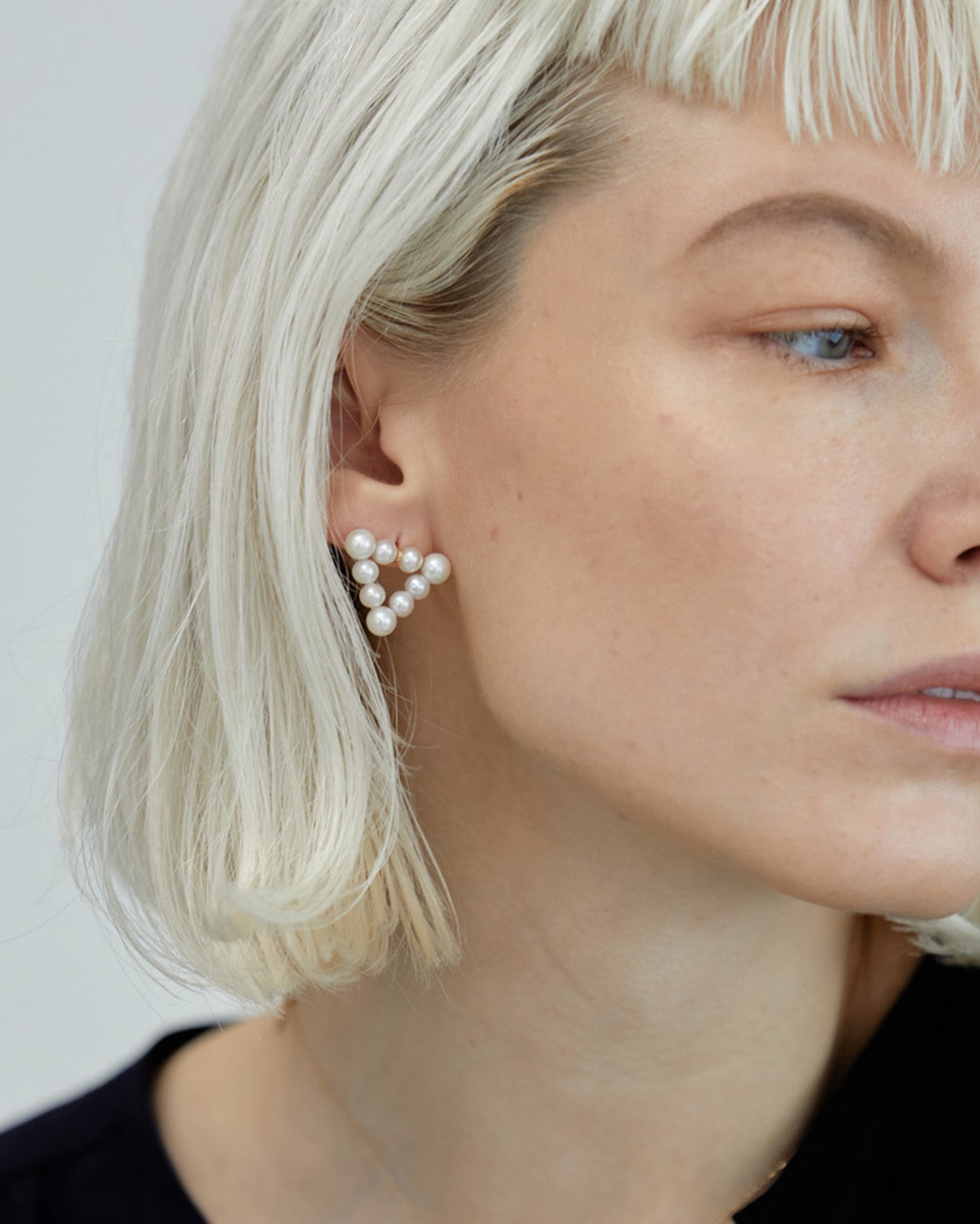 Pearl Triangle Shaped Earrings